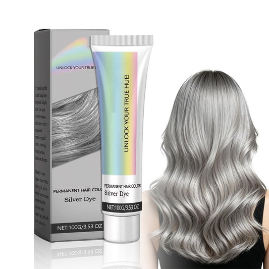 Silver Hair Dye – Silver Gray Hair Color for Lightened & Bleached Hair, 2-in-1 Nourishing Color & Conditioner, Suitable for All Hair Types, 3.53 Fl Oz (1pcs)