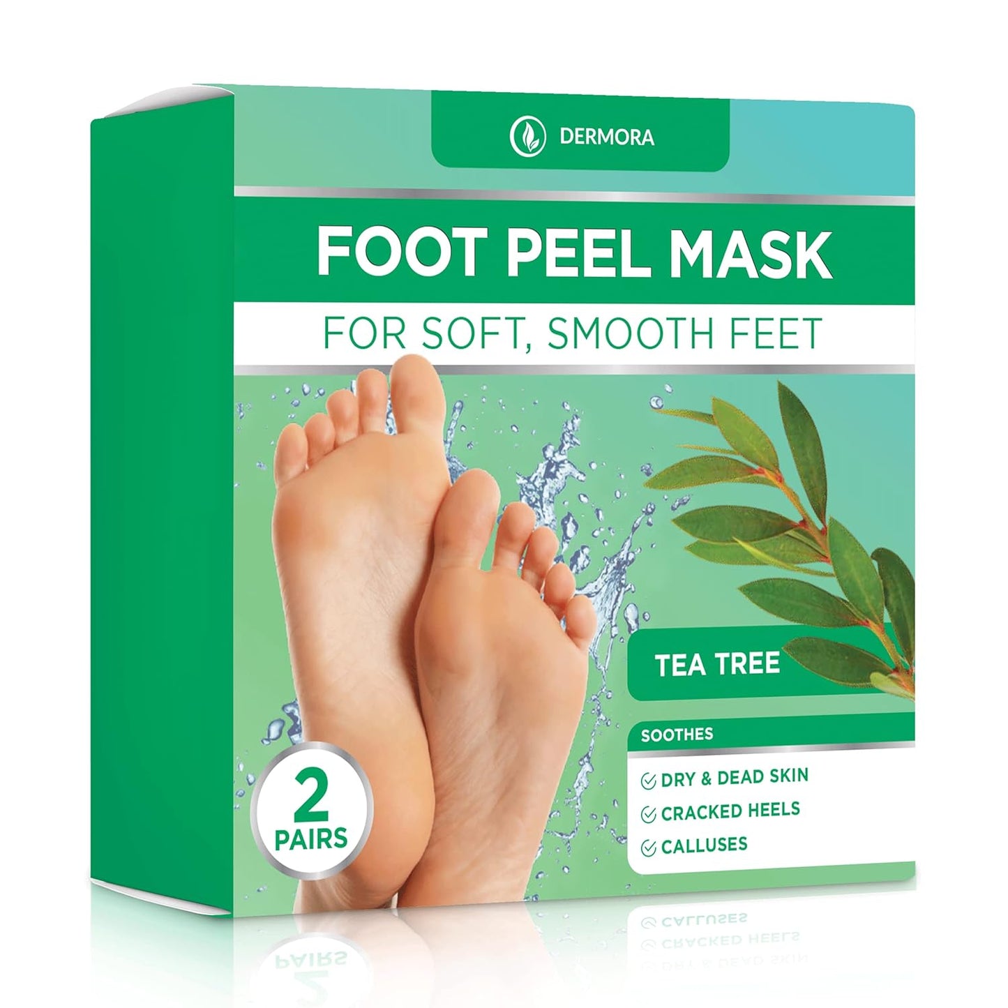Exfoliating Foot Peel Mask - At-Home Spa Treatment for Dry, Cracked Feet | 2 Pairs Regular Size (Fits Women’s 11, Men’s 10)