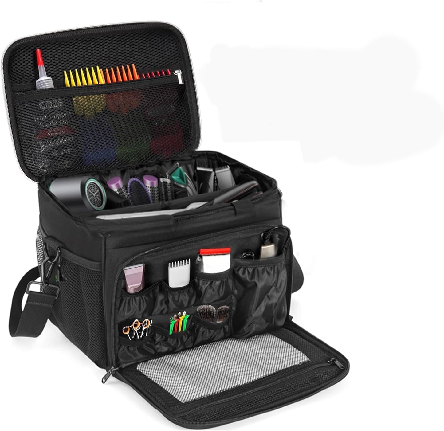 Portable Barber Supplies Bag - Professional Hair Clipper Organizer with Shoulder Strap | Ideal for Scissors, Clippers & Trimmers