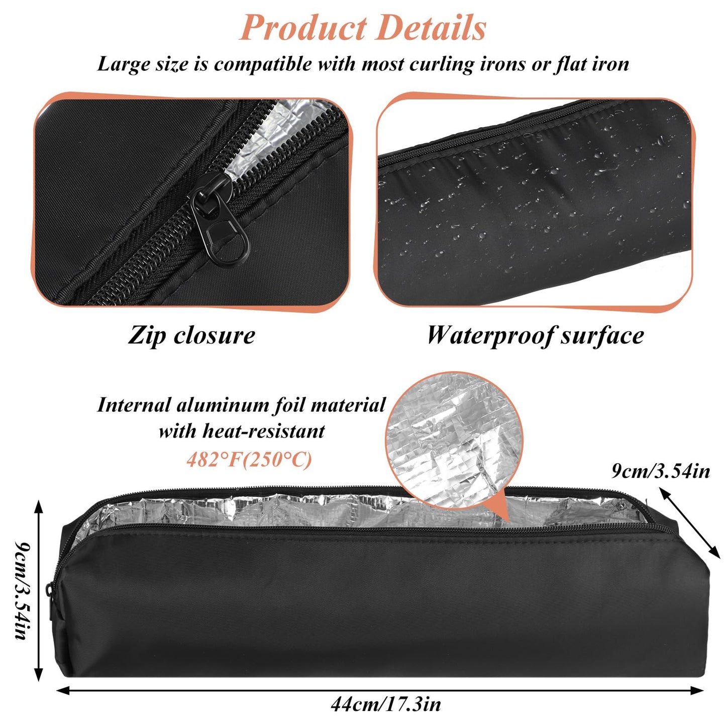 WJIAAA Professional Hot Hair Tools Organizer Bag for Curling Flat Irons