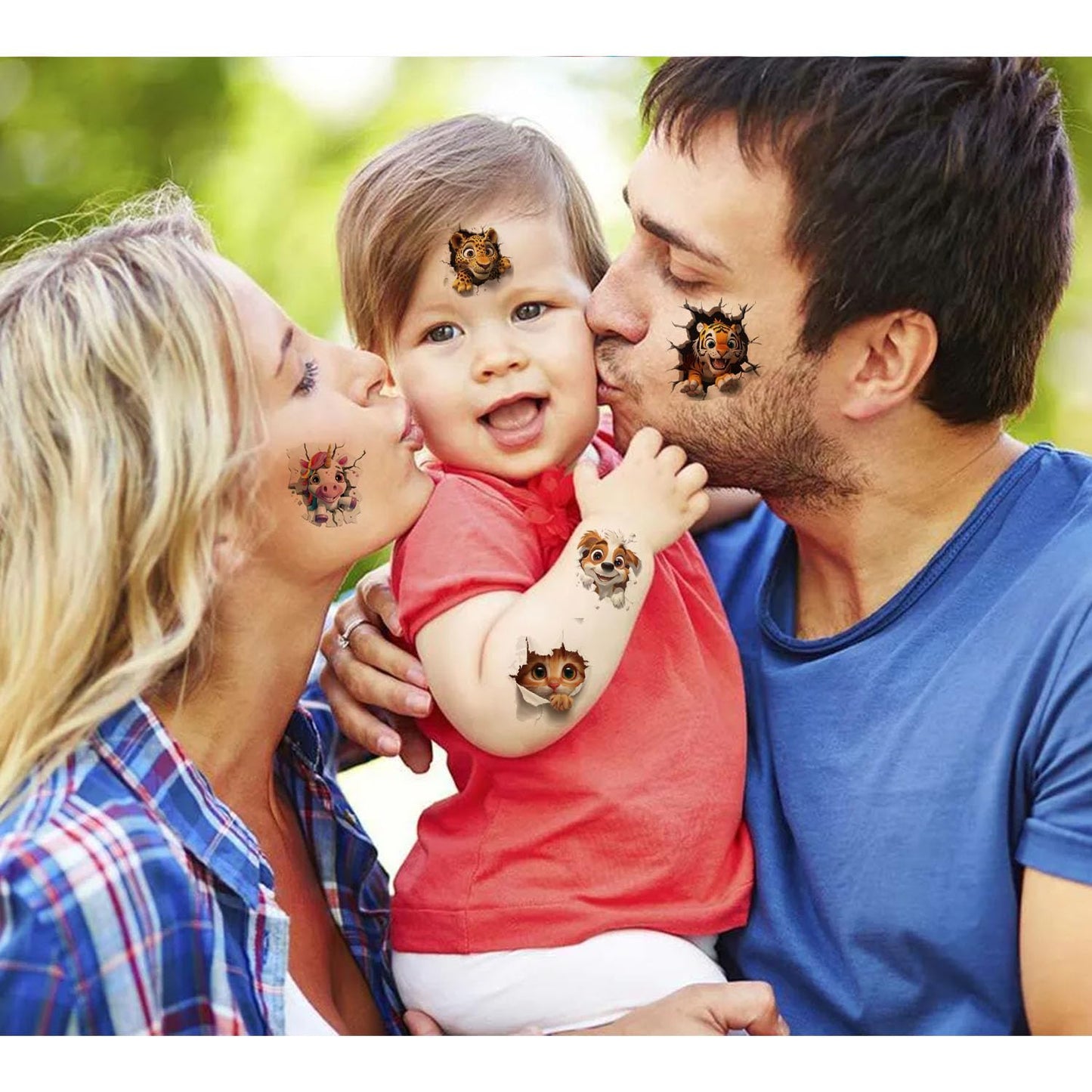 UVUXO Animals Temporary Tattoo for kids - 10 Sheets for Temporary Girls Boy Body Arm Shoulder Cute Animals Tattoos Stickers, Birthday Party Supplies Gifts for Kids