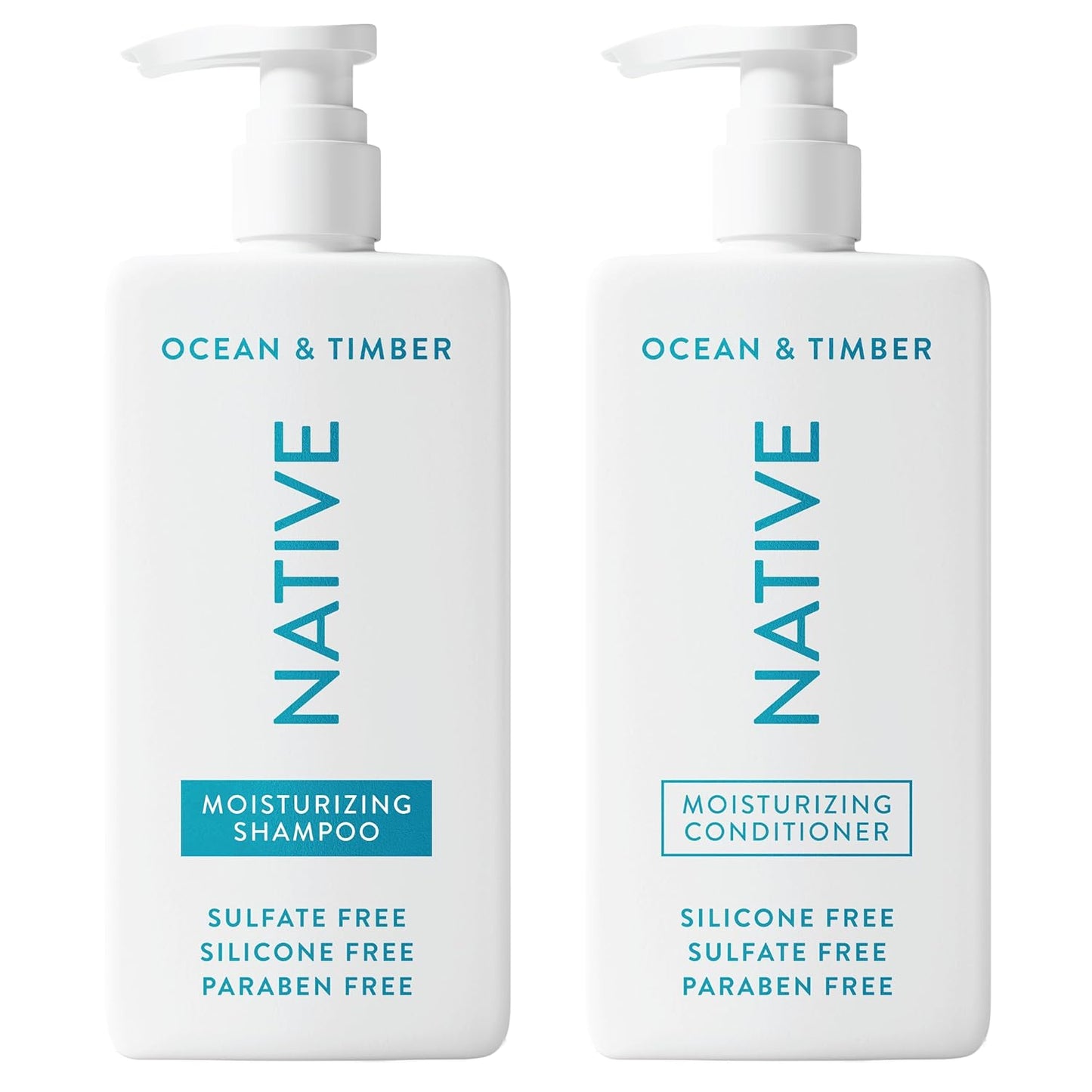 Native Shampoo & Conditioner Set - Naturally Derived, Sulfate & Dye Free | Almond & Shea Butter, 16.5 fl oz Each (2-Pack)