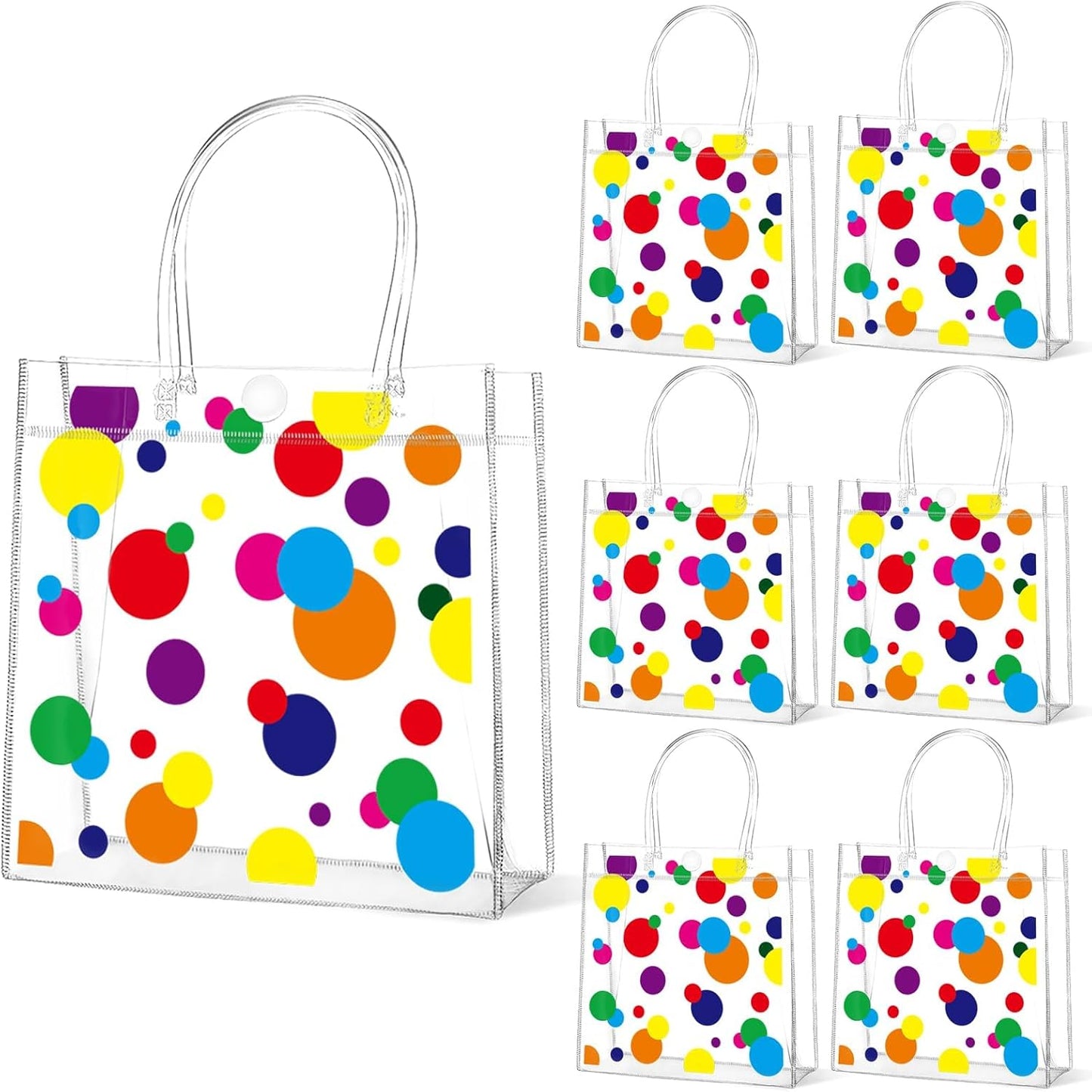 Softball Clear PVC Gift Bags - 24Pcs Sport Theme Goodie Treat Tote Bags | 8 x 8 x 3In for Boys Birthday Party & Baby Shower Decor