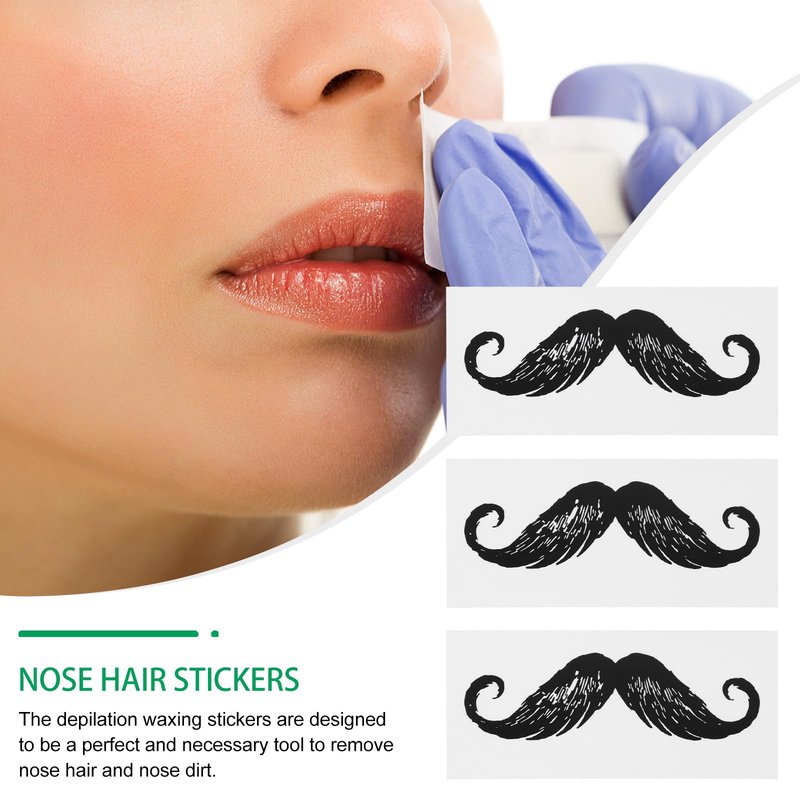 Healifty 20Pcs Beard Mustache Stickers for Nose Nose Facial Hair Removal Fake Mustaches Hair Removal Stickers