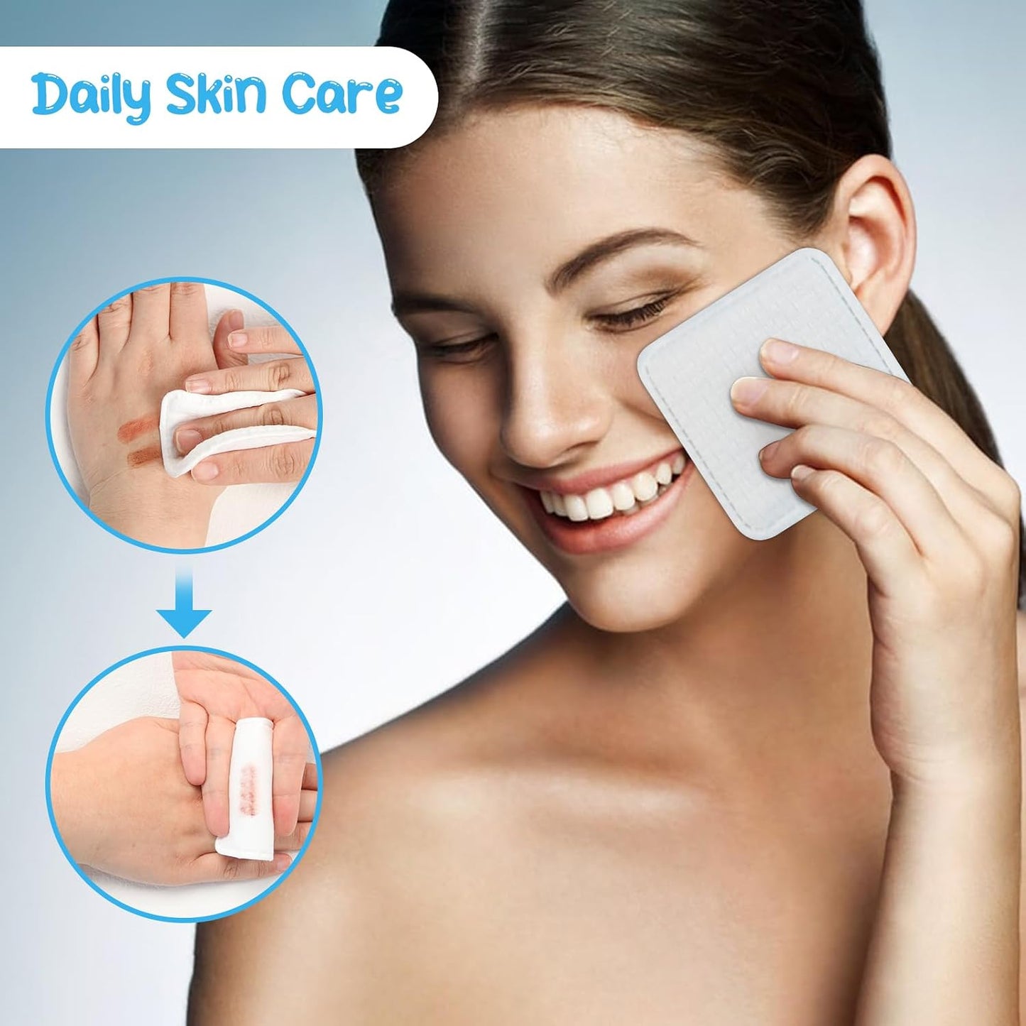 Exfoliating Cotton Pads - 100% Cotton, Extra-Soft & Lint-Free | 120 Count for Makeup Removal