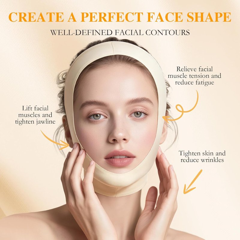 Collagen Face Sculpt Wrap - Reusable Jawline Shaper Mask | Skin-Friendly & Breathable Material