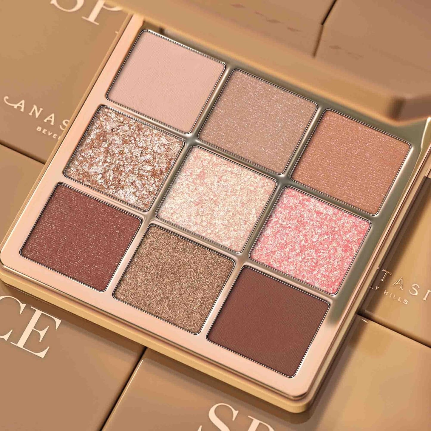 Anastasia Beverly Hills Mini Eyeshadow Palette - High-Pigment Travel-Size with Luminous Metallics & Warm Neutrals