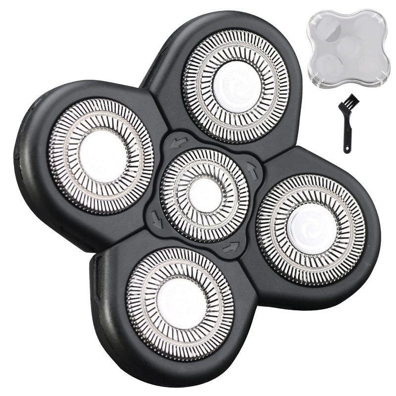 HONTEC 5 Blades Electric Shaver Replacement Heads Universal Blade for Razor (5D Black)