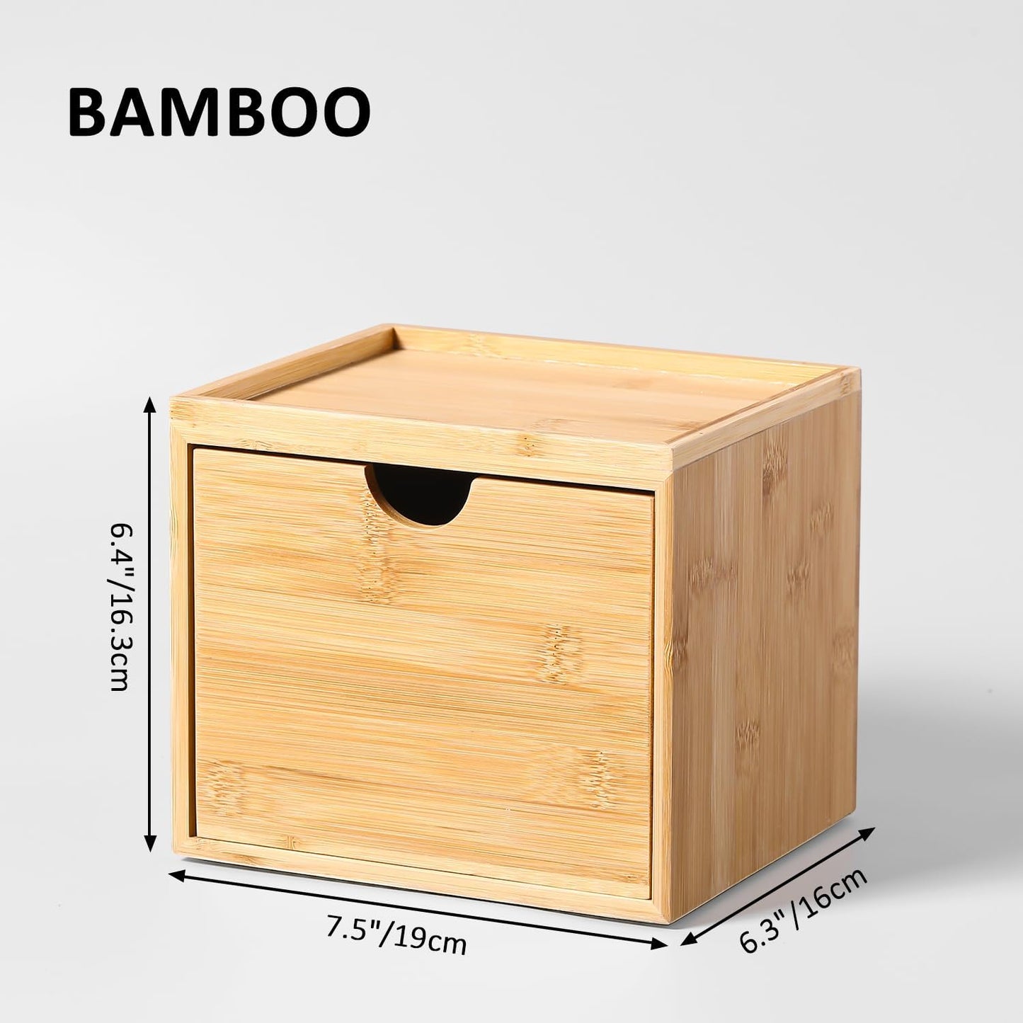 Bamboo Disposable Face Towel Holder - Wooden Storage Box for XL Towels | Bathroom Countertop Organizer