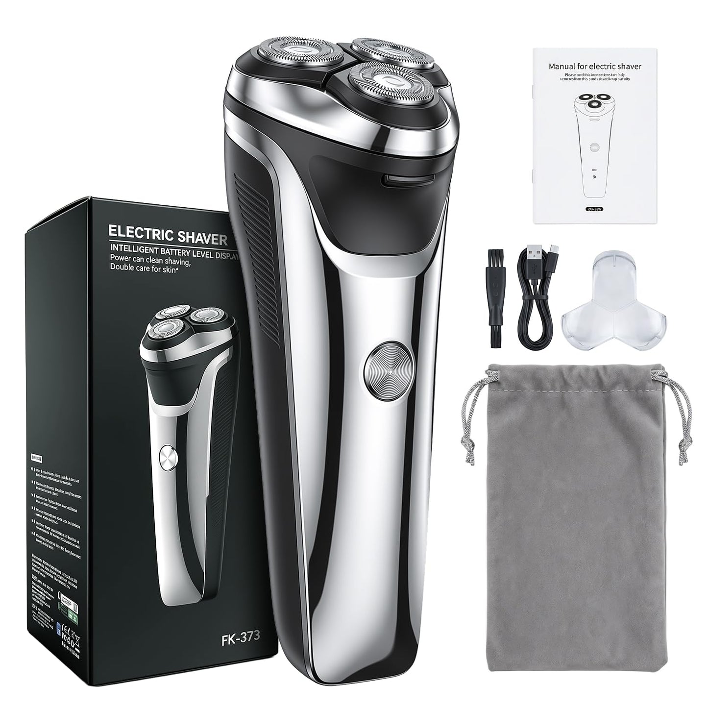 Ordele Electric Razor for Men, 2025 Upgraded Electric Shavers for Men, USB-C Rechargeable, Wet & Dry Shaver with Pop-up Trimmer and Travel Case (Gunmetal)