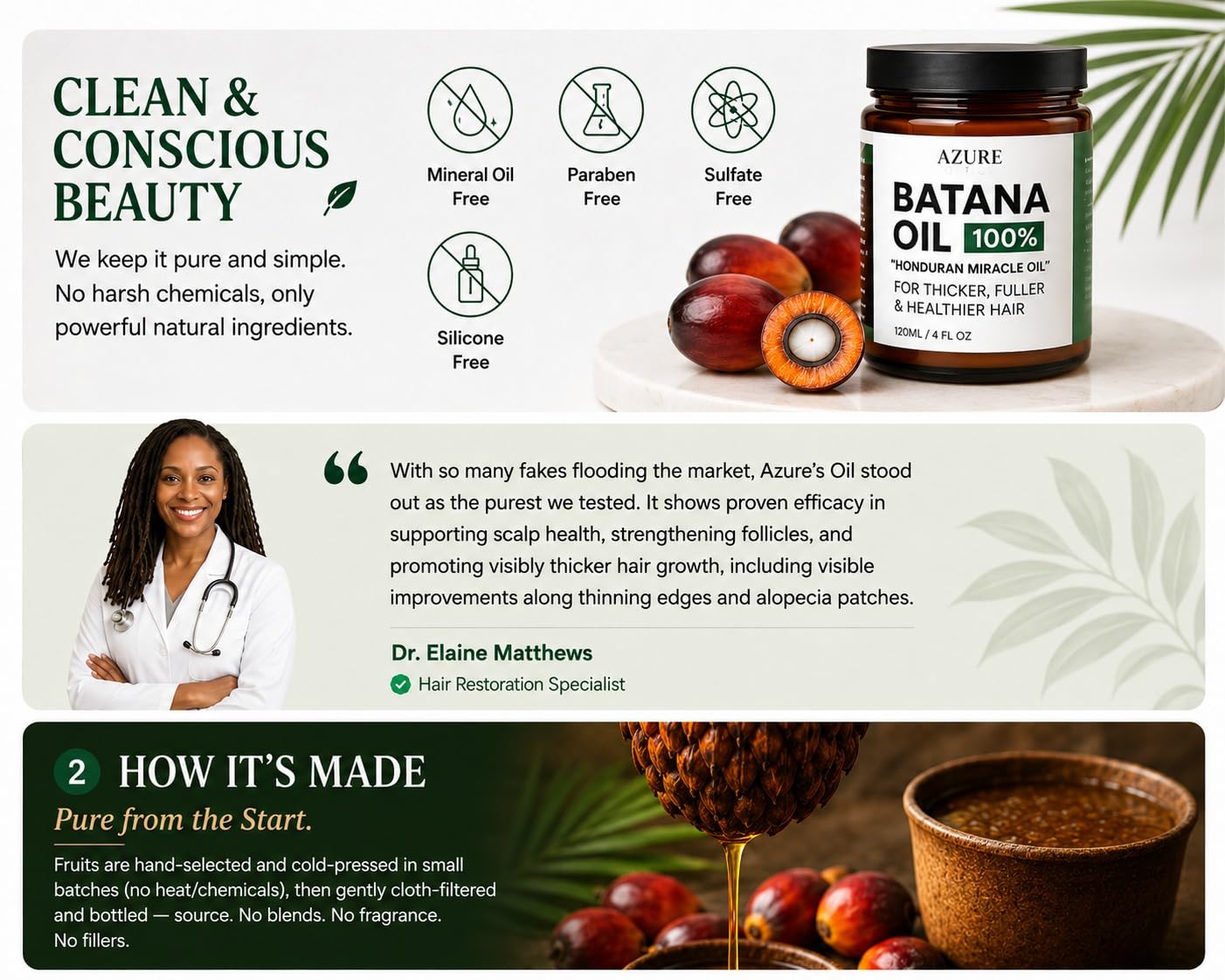 Batana Oil Paste for Hair Growth - 100% Pure Nourishing Scalp Treatment | 4 Fl Oz - For All Hair Types
