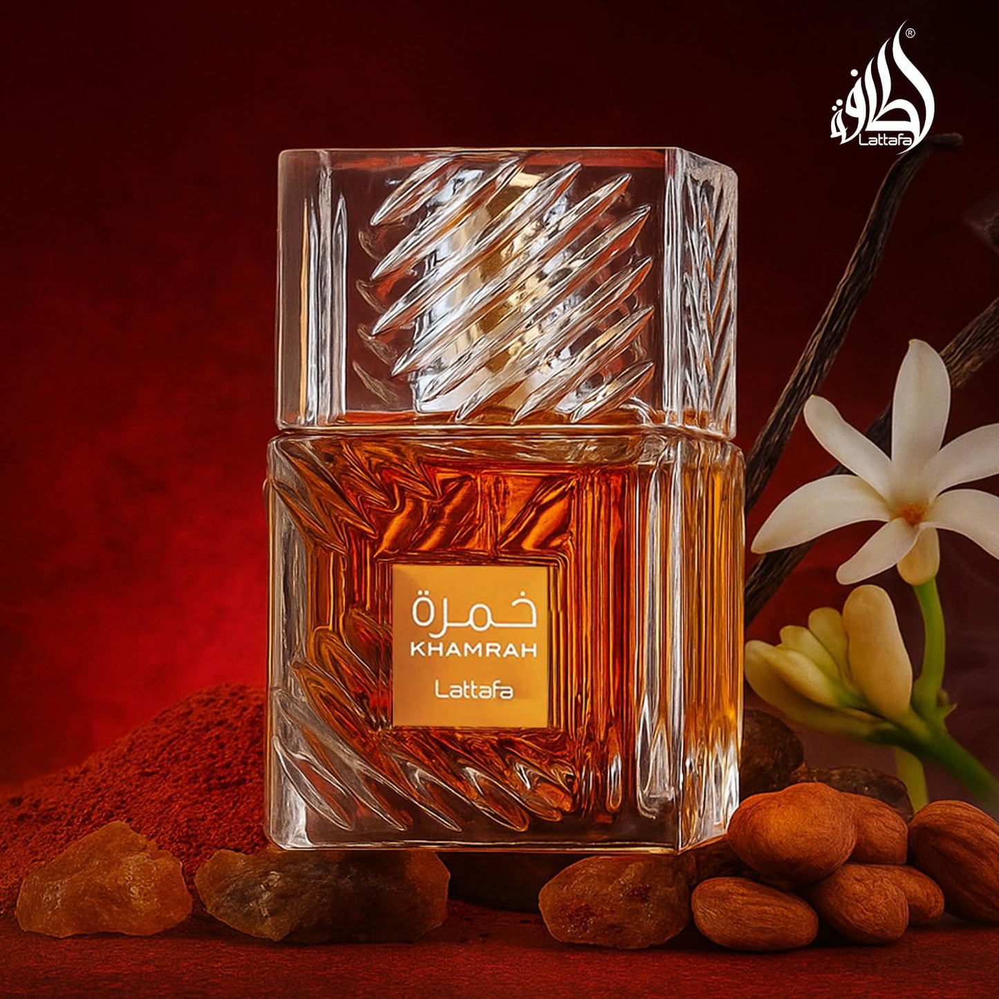 Lattafa Khamrah Eau de Parfum - Warm Spicy Vanilla & Amber Fragrance | 3.40 oz / 100 ml Unisex Perfume