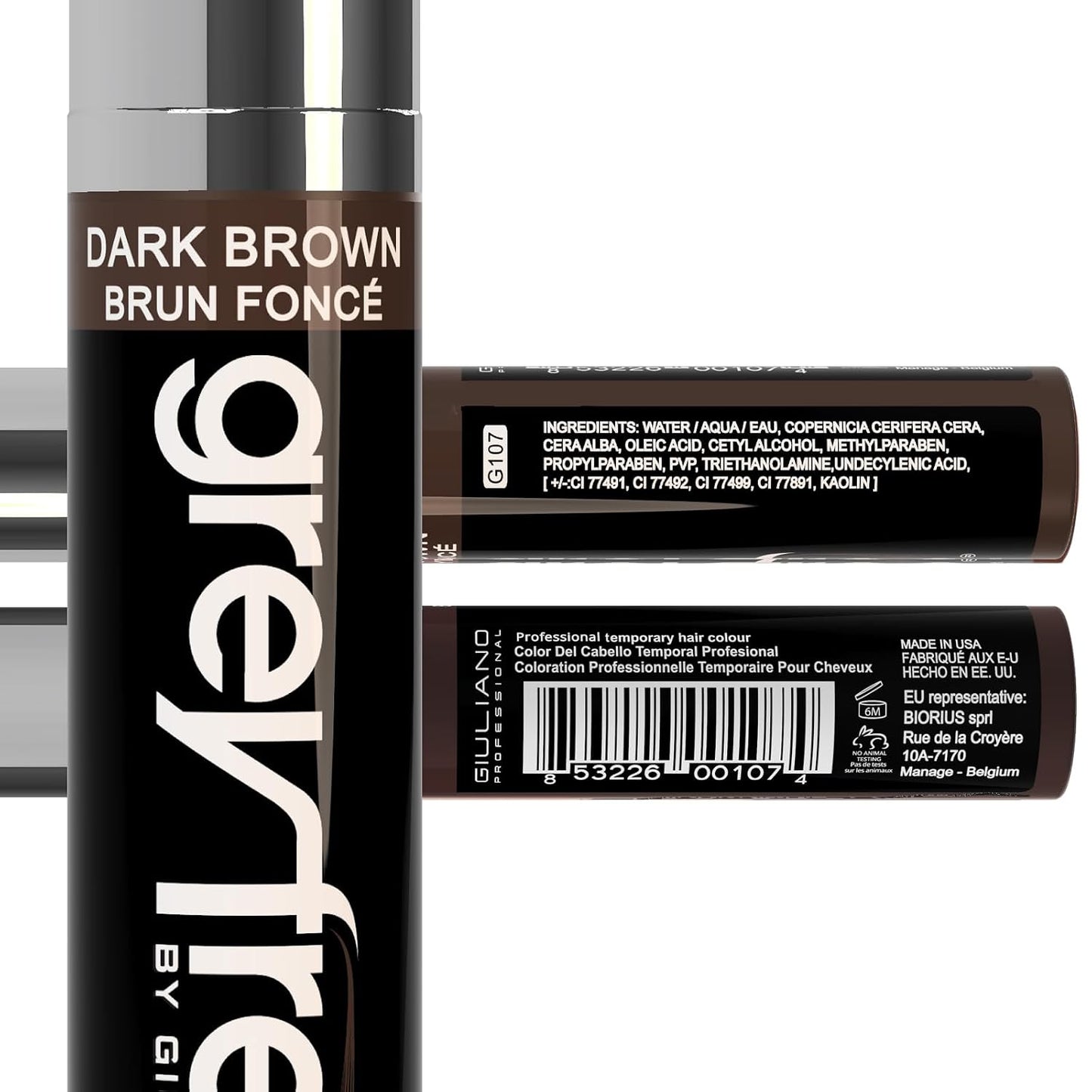Hair Mascara Root Touch-Up for Gray Hair - Precision Concealer for Brows & Beard | Dark Brown