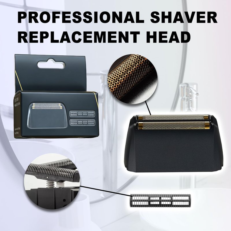 Shaver Replacement Foil & Cutter Bar, Compatible with Wahl 5 Star Series Vanish Shaver 8173-700, Blade for Wet & Dry Close Shaving, 2-Packs, Black