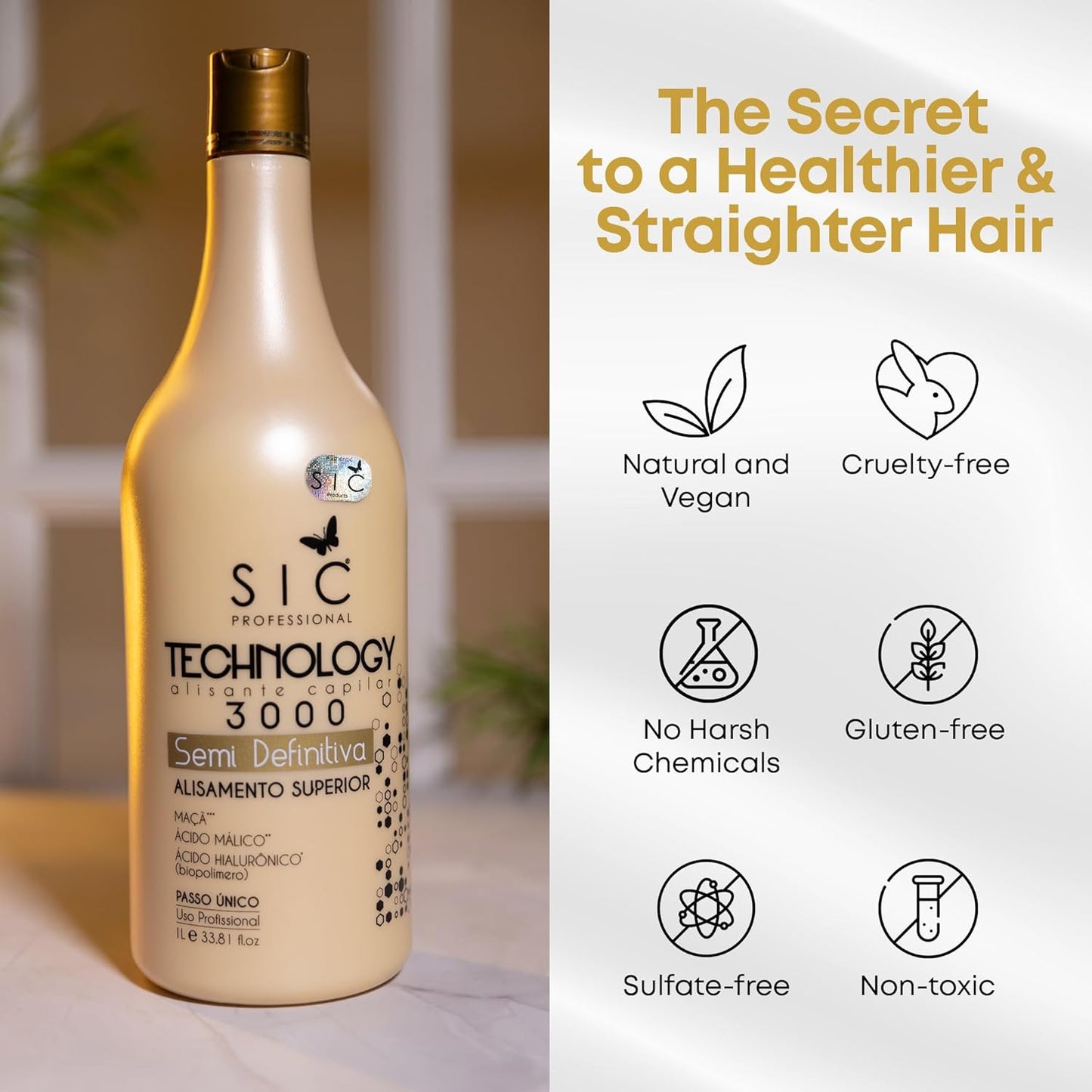 Brazilian Keratin Treatment - Professional Smoothing Complex for Silky, Frizz-Free Hair | 33.8 Fl Oz
