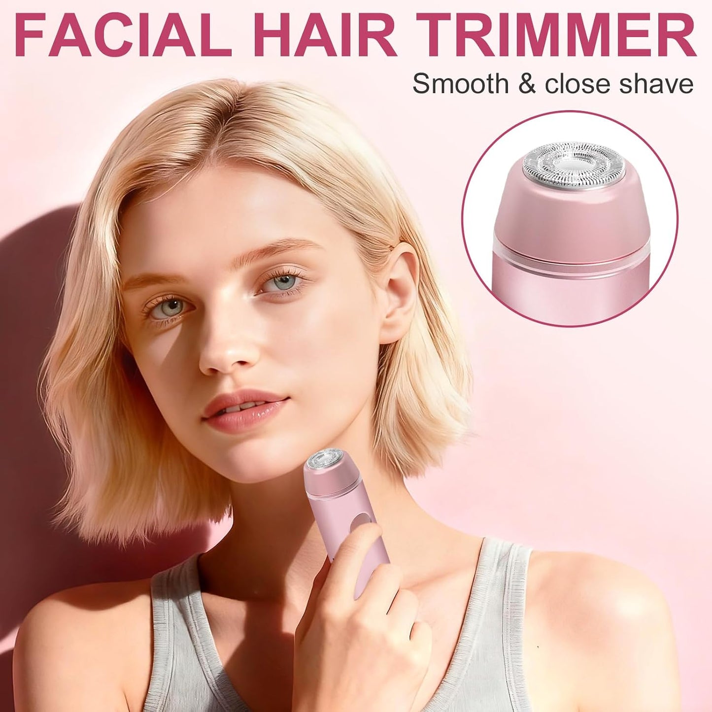 Bikini Trimmer for Women - 2 in 1 Electric Shaver with Dual Head | Waterproof Rechargeable Body & Facial Hair Remover