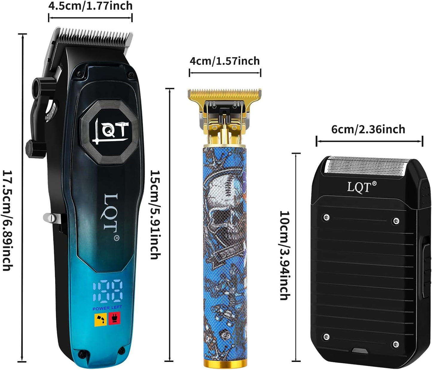 Men’s Grooming Kit - Barber-Grade Cordless Hair Clipper & Beard Trimmer Set | High-Speed Motor, USB Charging, LED Display, Gradient Blue