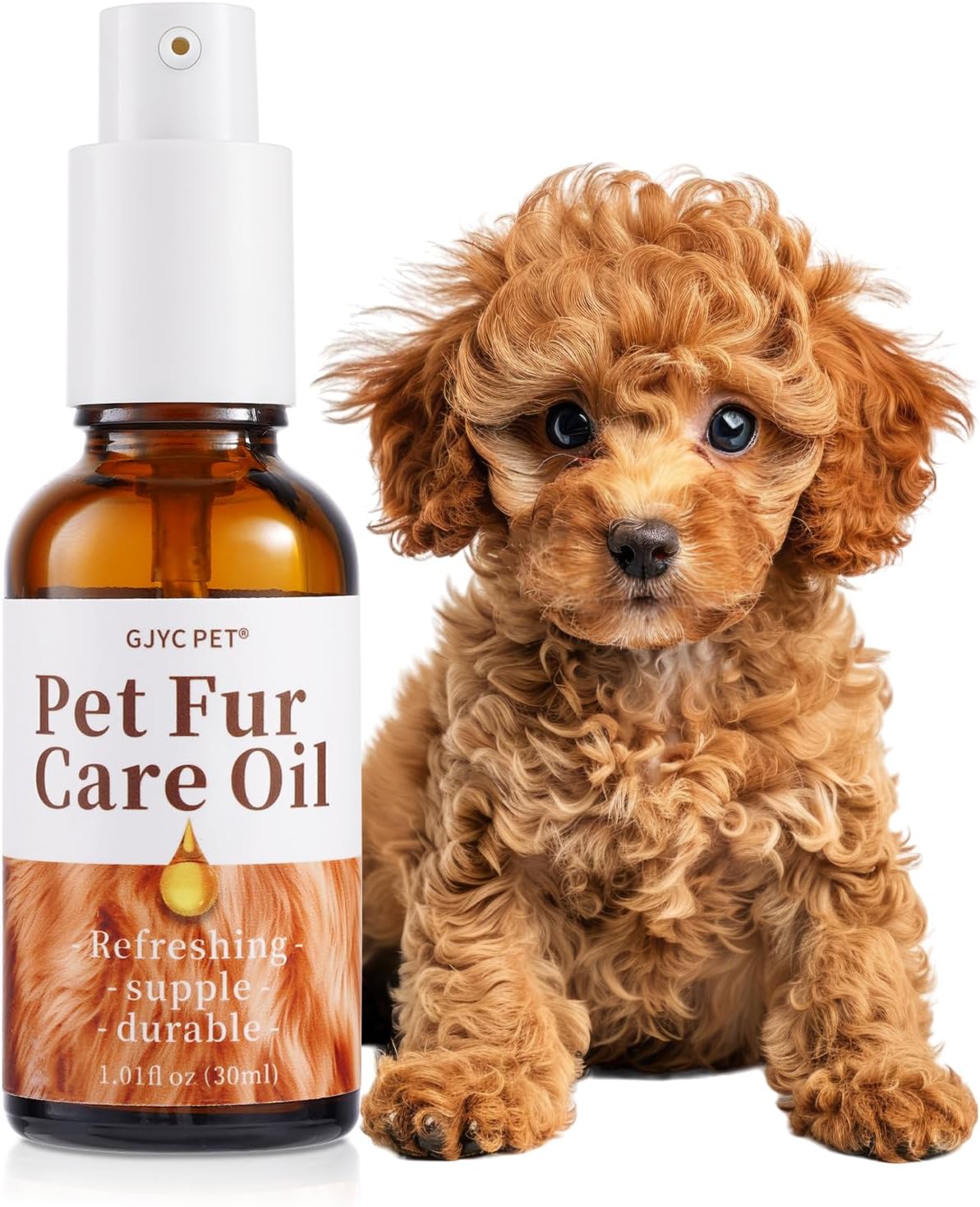 Pet Fur Care Oil - Leave-In Conditioner for Dogs & Cats | Reduces Shedding & Adds Shine with Collagen - 1.01 fl. oz