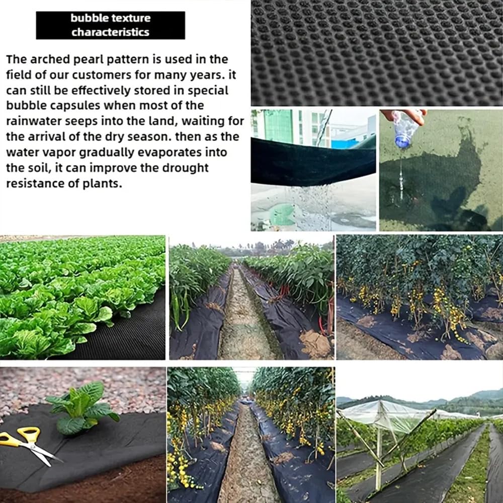 10Pcs Breathable Polyester Weed Barrier Fabric Sheets, Durable Black Weed Control Cloth for Garden Lawn Flower Bed Pathway, Root Protection Landscaping Fabric for Indoor & Outdoor Use