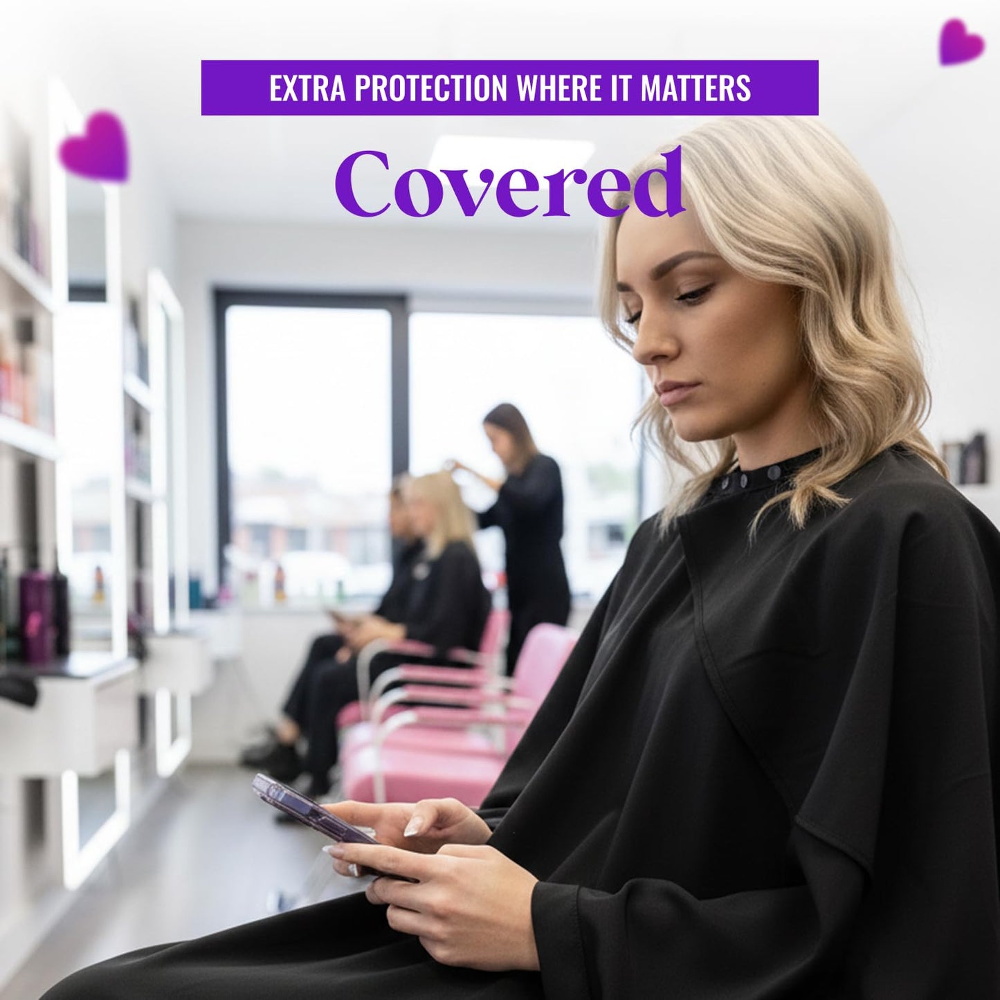 Mane Squeeze Bleach-Proof Hair Cutting/Color Cape, Black, Unisex Adult