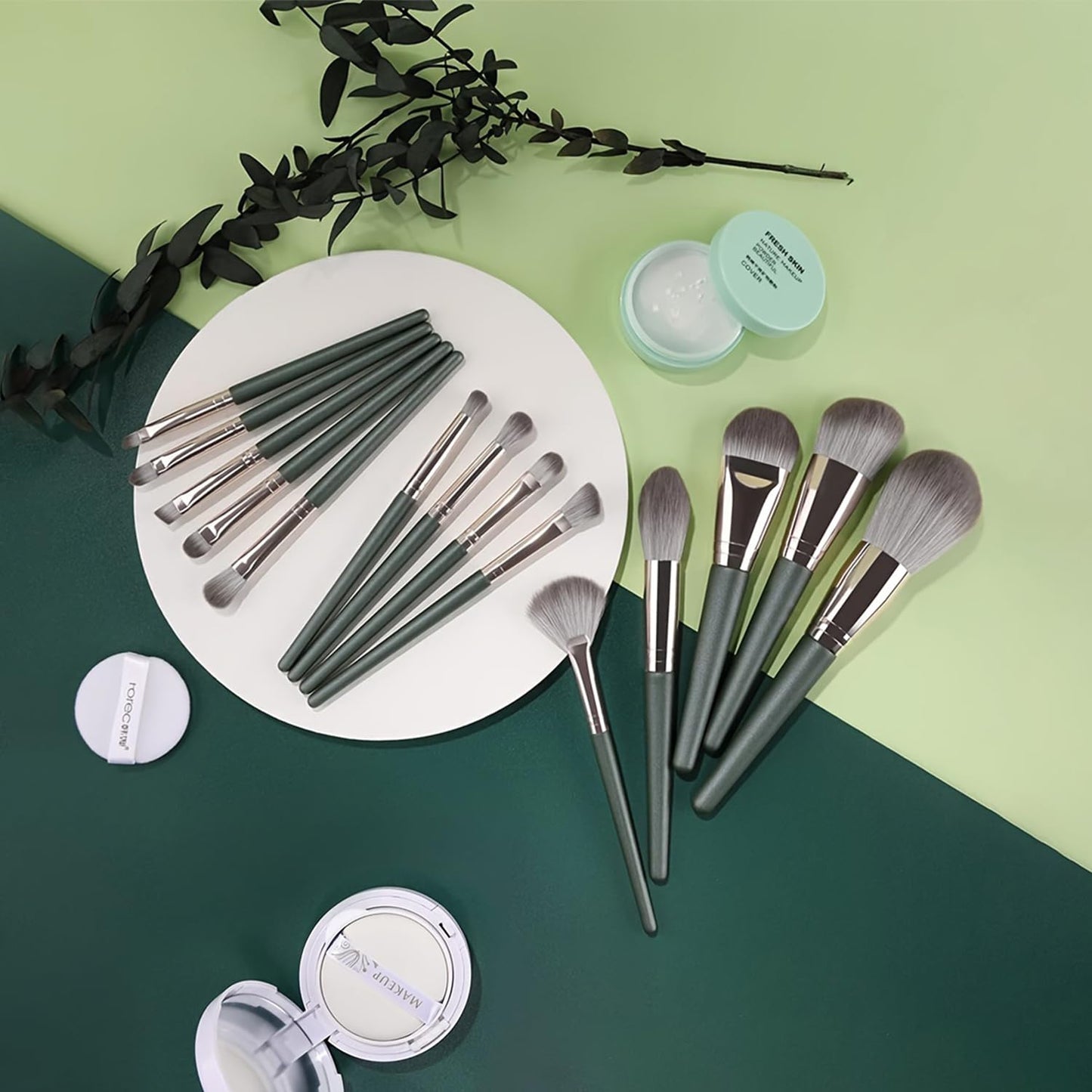14 PCS Makeup Brush Set Professional for Full Face & Eyes - Hypoallergenic Soft Synthetic Bristles (Fragrance-Free, All Skin Types)