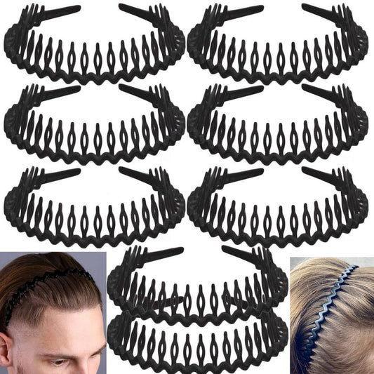 LAPOHI Non-Slip Plastic Headbands - 8 Pack Effortless Hair Accessories for Women & Teens | Matte Black