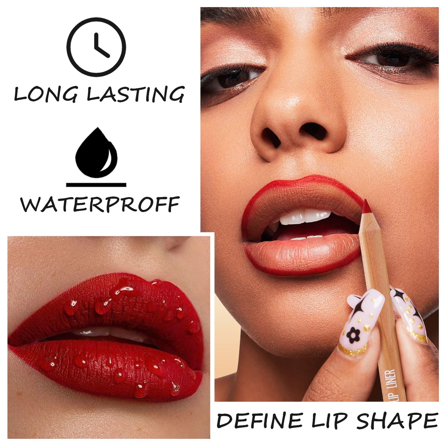Classic Matte Finish Lip Liner Set - 12 High Pigmented Waterproof Shades for Women | Define & Sculpt Lips