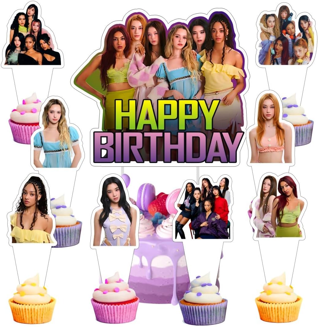 Katseye Cake Topper Set - 25 Pcs Birthday Party Decorations for Katseye Theme | Fun Cupcake Toppers