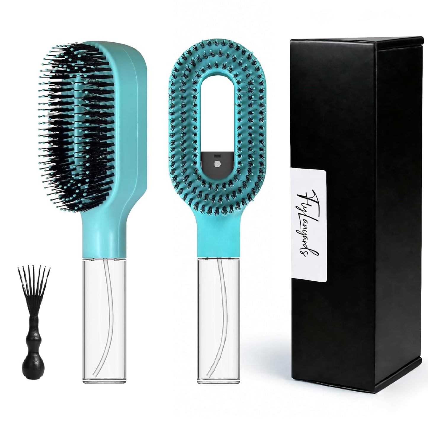2-in-1 Detangler Hair Brush - Wet & Dry Curly, Wavy, Straight Hair | Built-In Mister Spray, 50ml Water Reservoir (Pink)