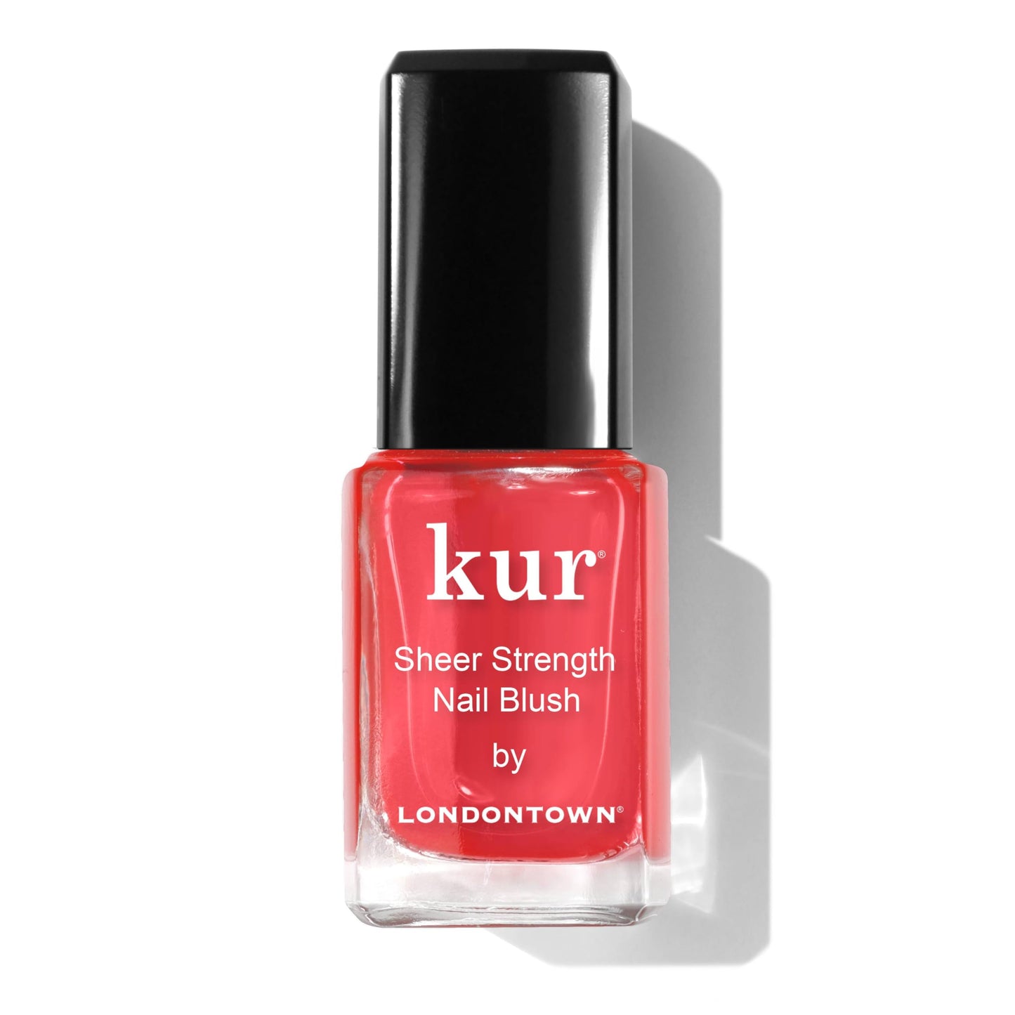 LONDONTOWN Sheer Strength Nail Blush, 2-in-1 Tinted Nail Hardener, Poppy