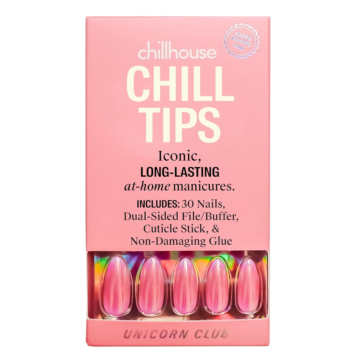 Chillhouse Press-On Nails Kit - Unicorn Club Almond | 30 Customizable Shapes for Up to 2 Weeks of Wear