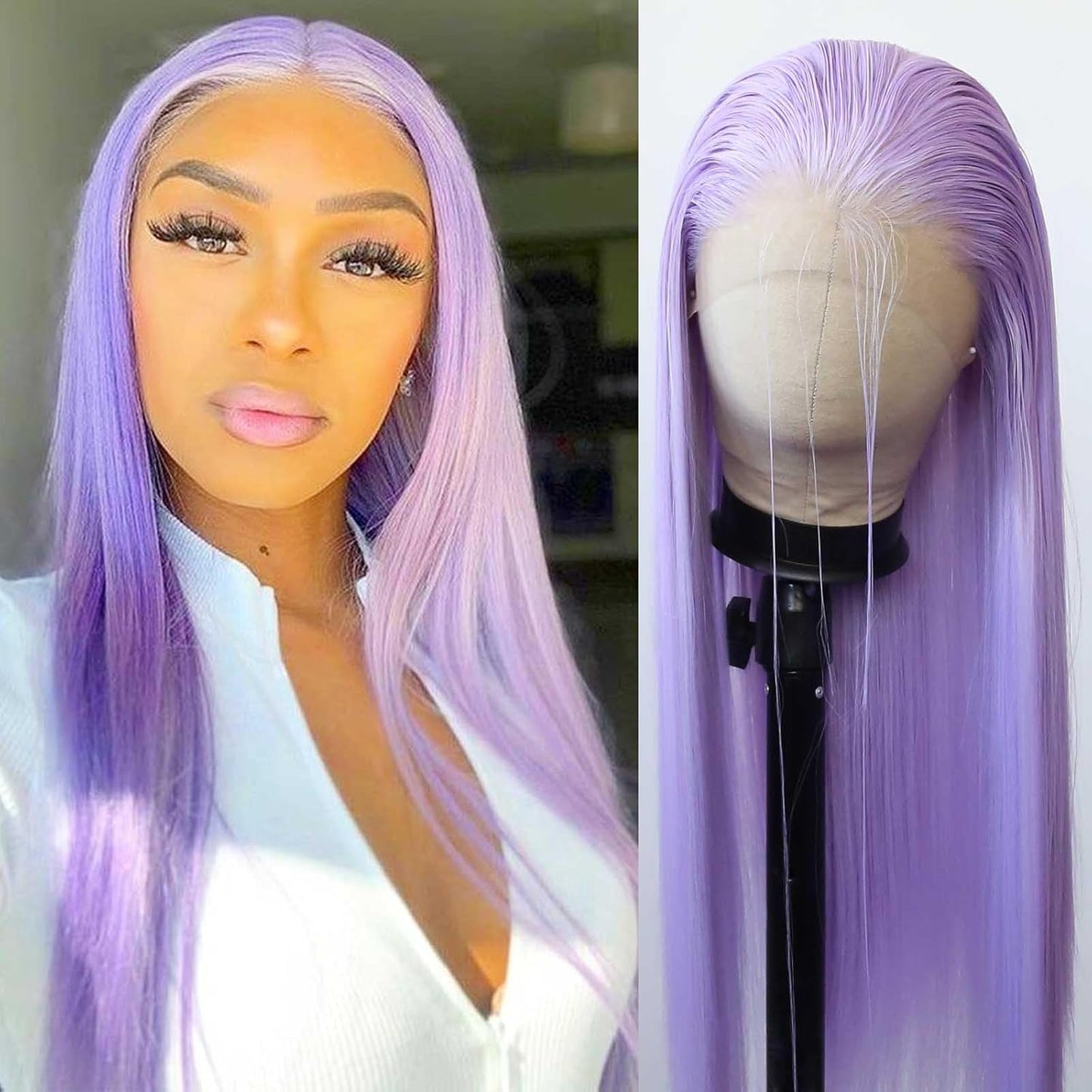 99J Burgundy Lace Front Wig - Long Straight Synthetic Hair, Pre-Plucked Natural Hairline for Black Women | Heat Resistant Fiber, Daily Wear