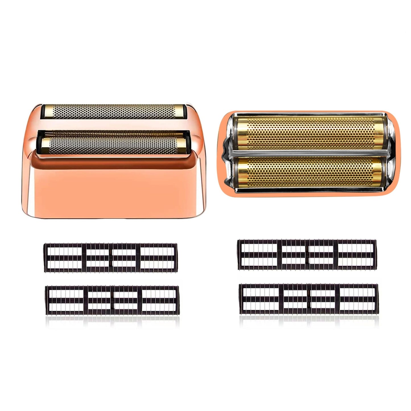 Rose Gold Replacement blades Foil and Cutters Compatible with BaBylissPRO Barberology FXFS2 Shaver foil Replacement Heads(1 pack ）