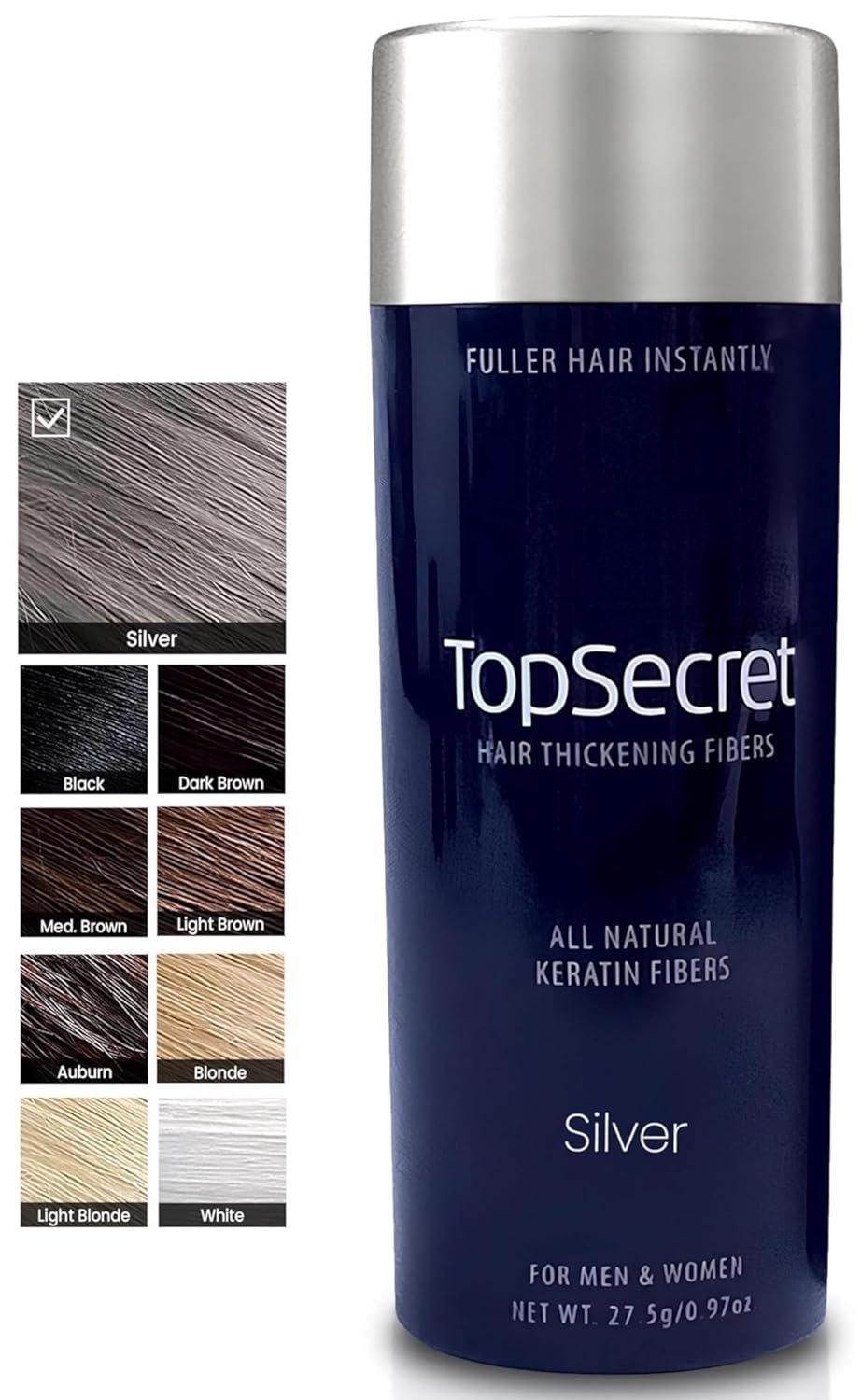 Hair Thickening Building Fibers - Natural & Undetectable Hair Filler for Men & Women | Weather-Resistant (Light Brown, Medium)