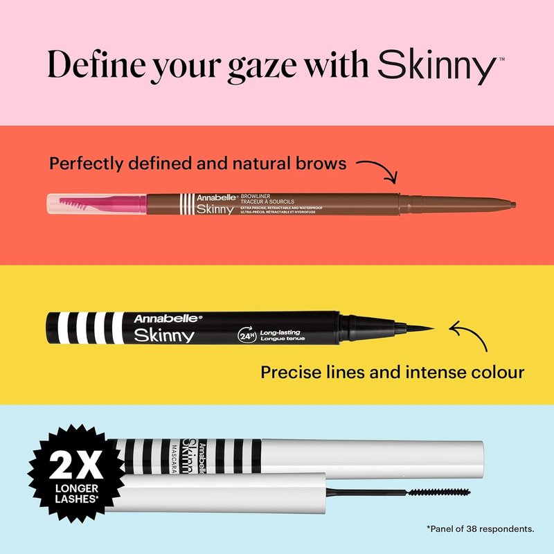 Annabelle Skinny Mascara - Black, Award-Winning Formula for Ultimate Length & Definition | Hypoallergenic, Eco-Friendly Packaging, 0.13 fl oz