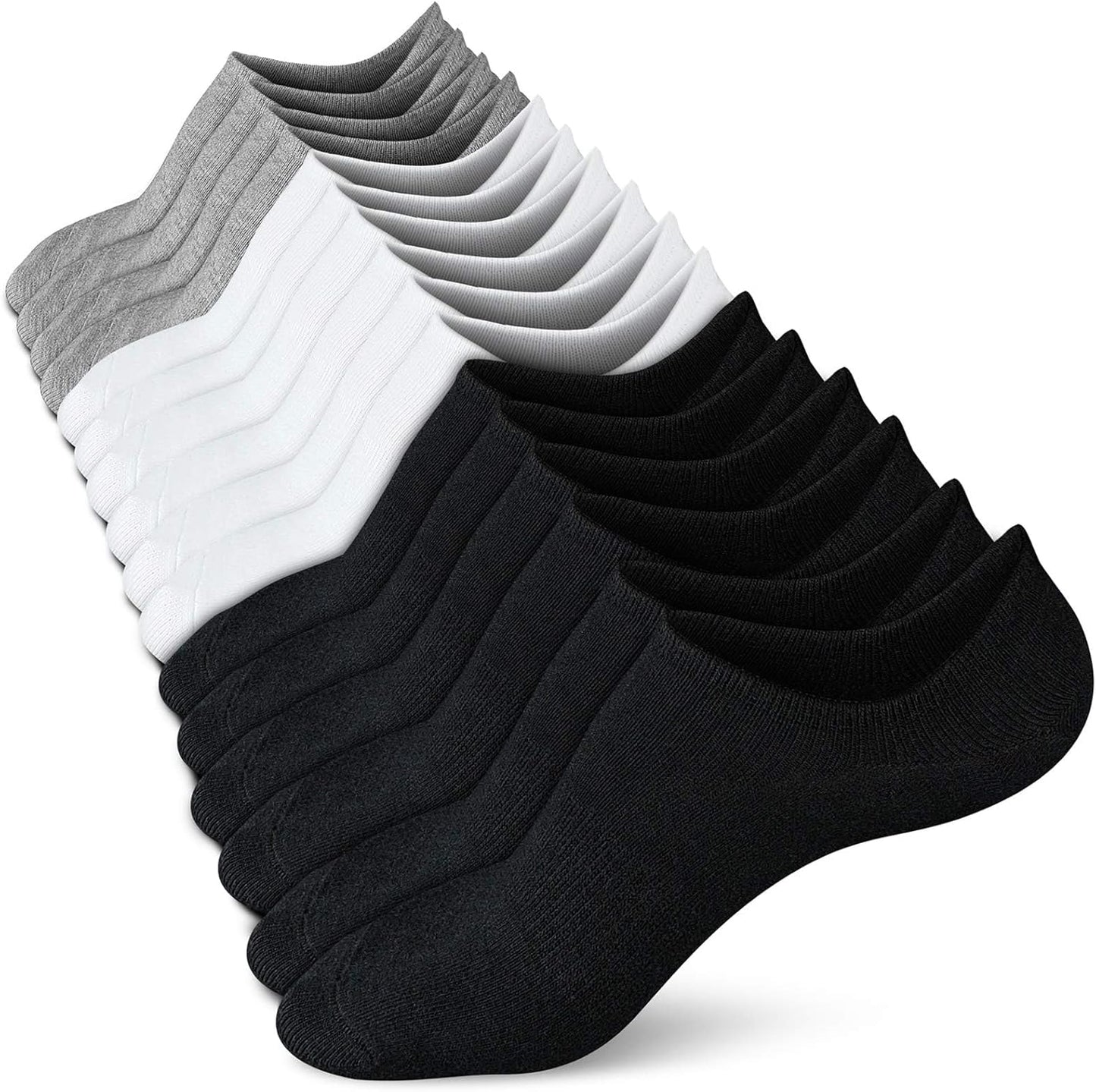No Show Socks for Women - Non-Slip Flat Boat Line | 4-8 Pairs, Comfortable & Breathable