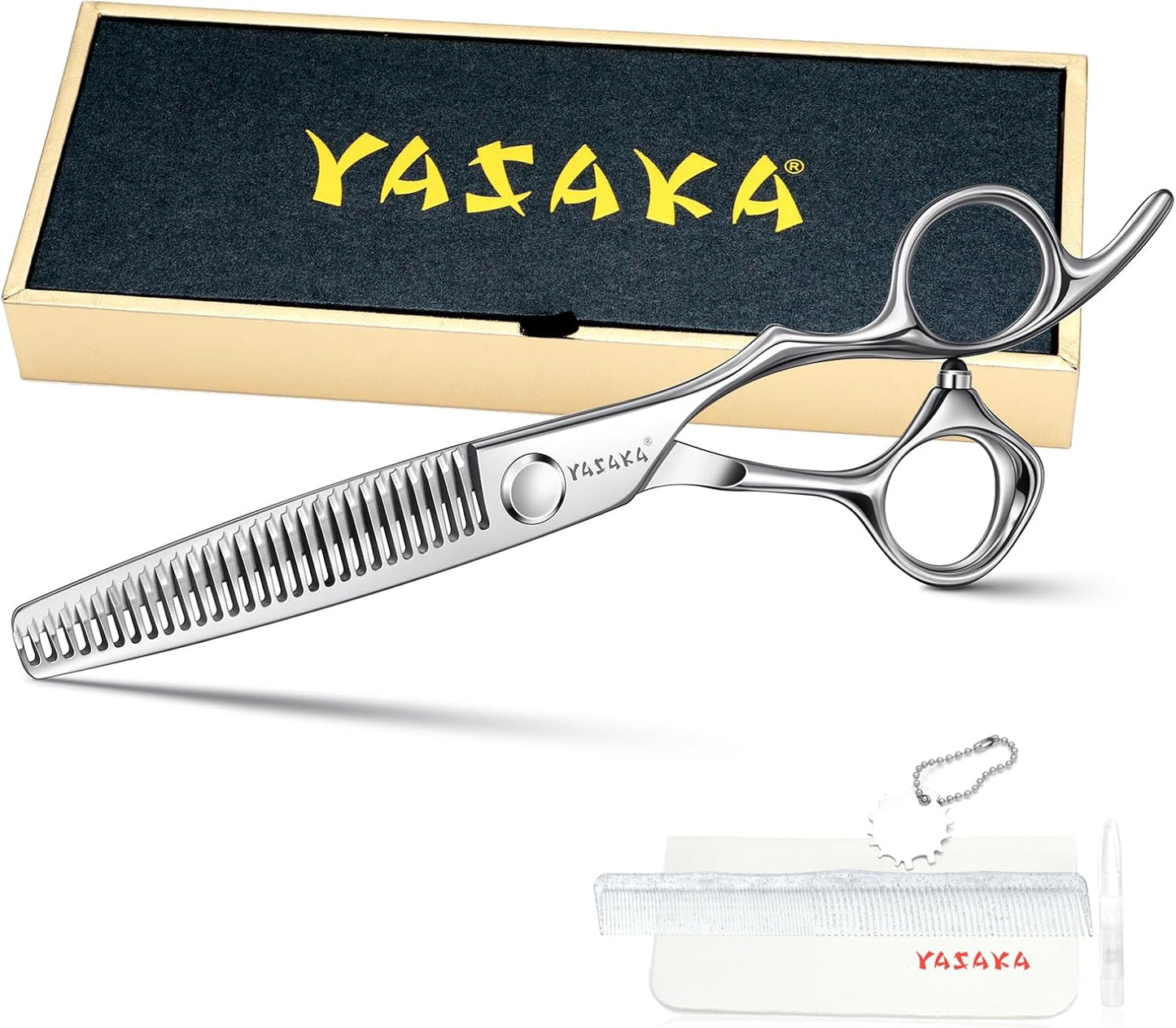 High-End Thinning Shears - 6" Cobalt Alloy Steel Hair Cutting Scissors | 29 Teeth Texturizing Blades for Salon & Home Use - Silver