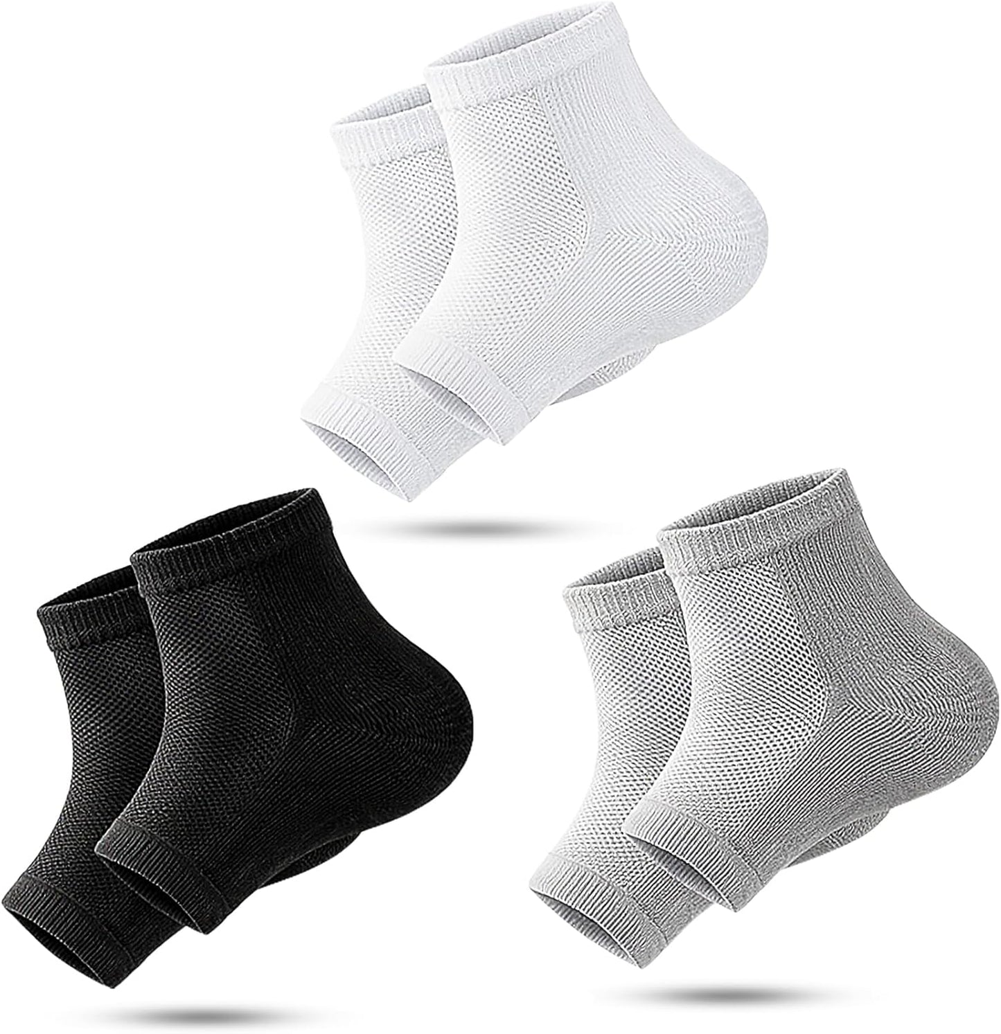 Moisturizing Socks for Dry Cracked Heels - 12 Pairs Toeless Silicone Treatment