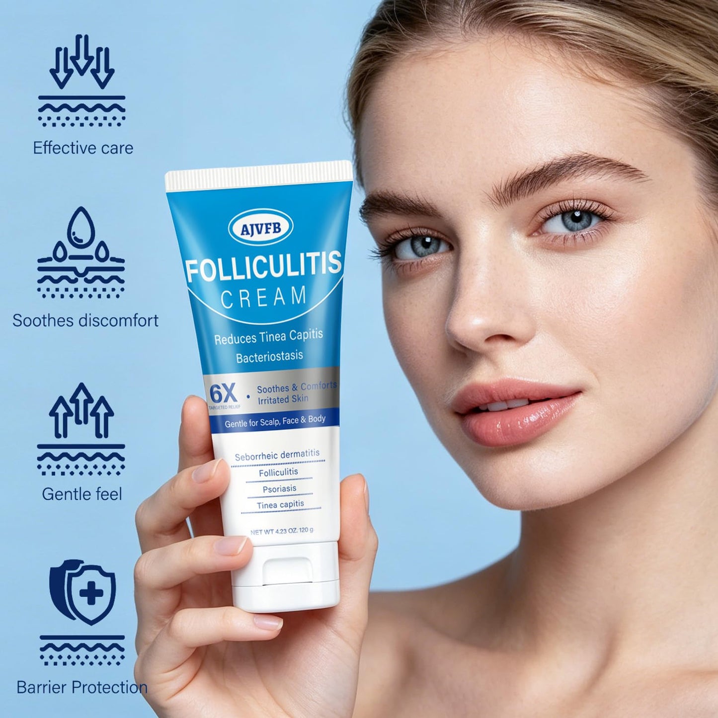 Folliculitis Care Cream – Multi-Use Ointment for Scalp, Face, Body & Buttocks – Targets Bumps, Razor Burn & Scalp Scabs – Non-Greasy Formula for Sensitive Skin (2)