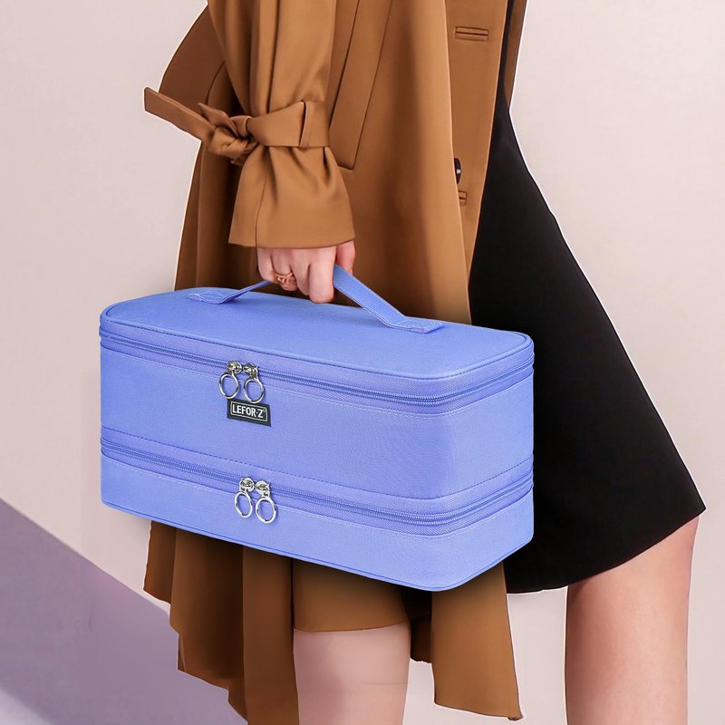 Travel Carrying Case Compatible with Shark Flexstyle/FlexFusion/Hair Dryer,Double-Layer Hair Hot Tools Storage Bag Fits for Dyson Airwrap Styler/Supersonic Hair Dryer and Attachments,Purple-Bag Only