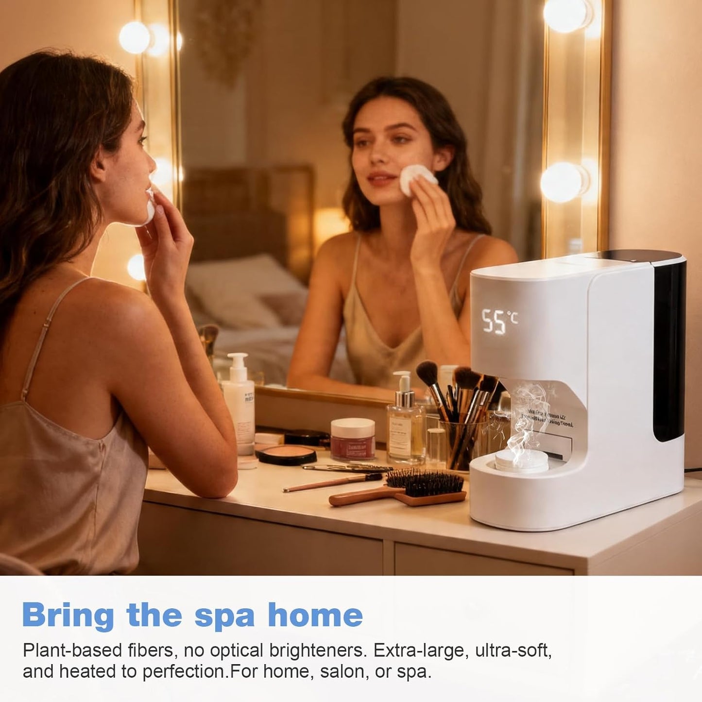 Mini Hot Facial Towel Warmer - Fast Heating Spa Towel Dispenser with Voice Alerts | 55°C (131°F), 20 Towels