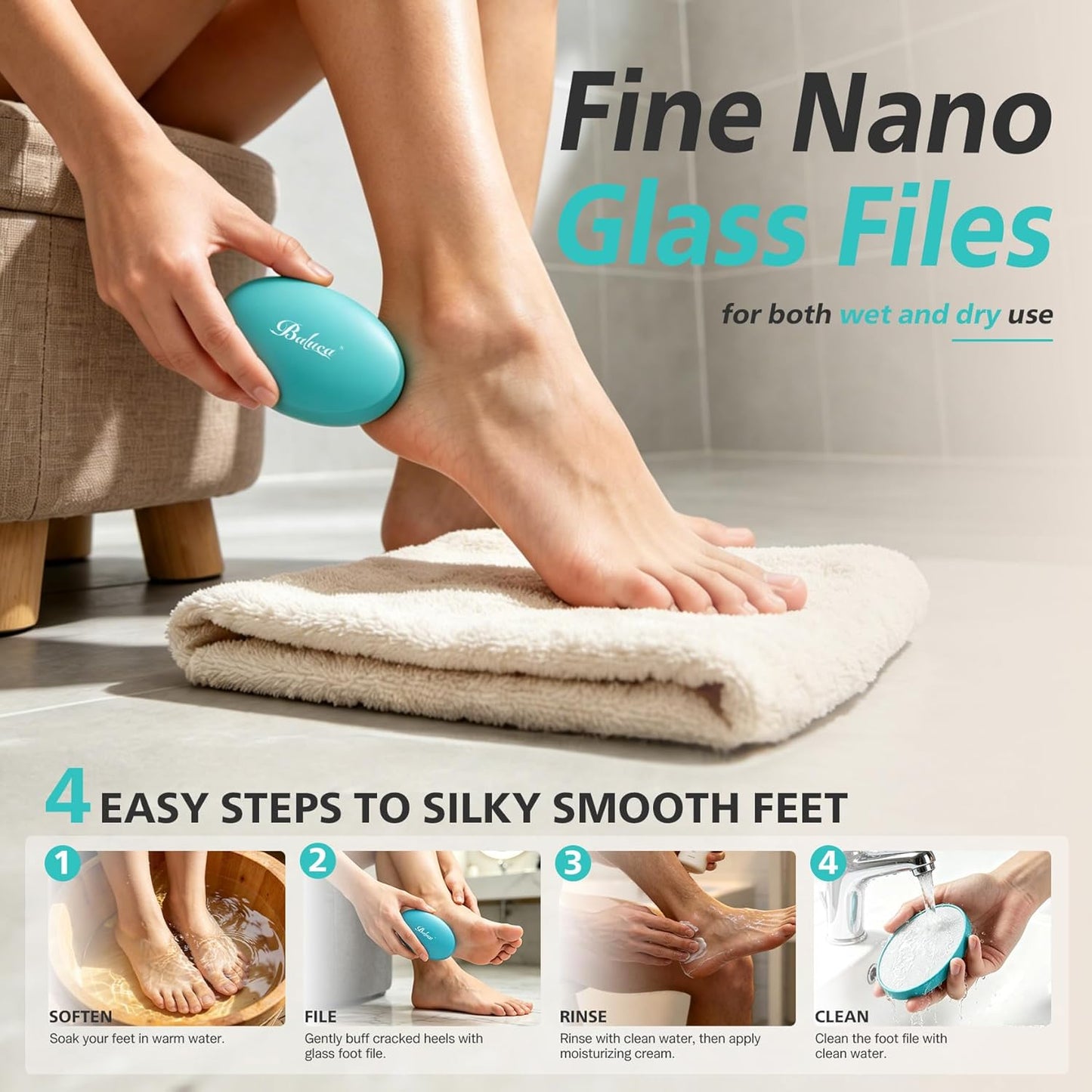 Nano Glass Foot File - Durable Hard Skin Remover & Pedicure Tool | Professional Callus Remover for Smooth Feet