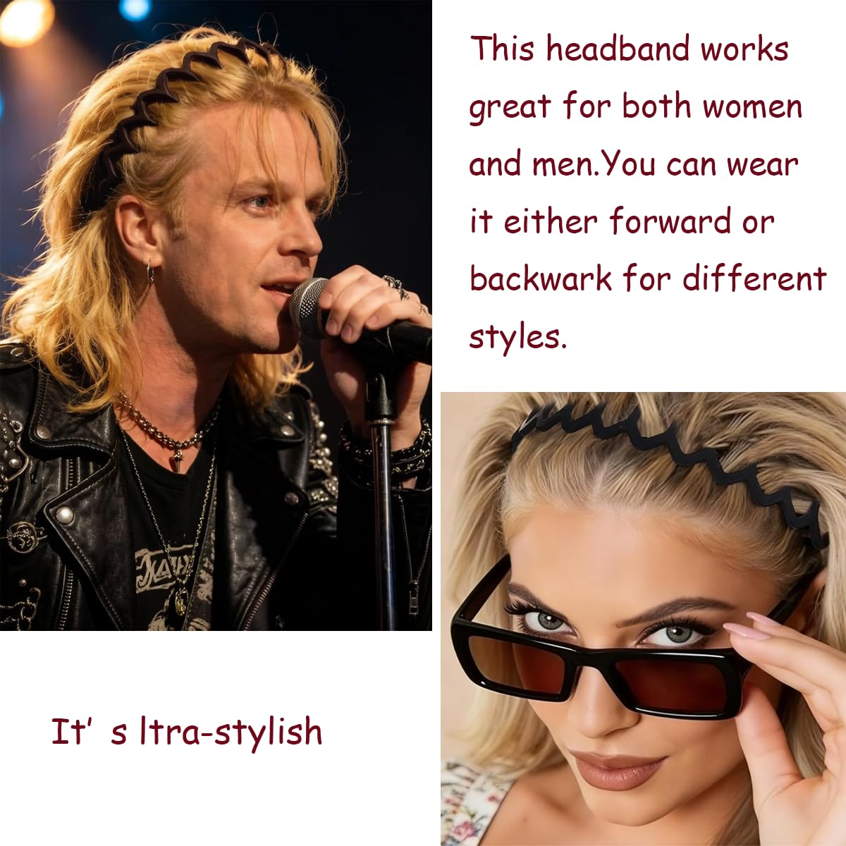 Zig Zag Headbands for Women - Non-Slip Wave Pattern Hair Bands | 6-Piece Set in Multiple Colors