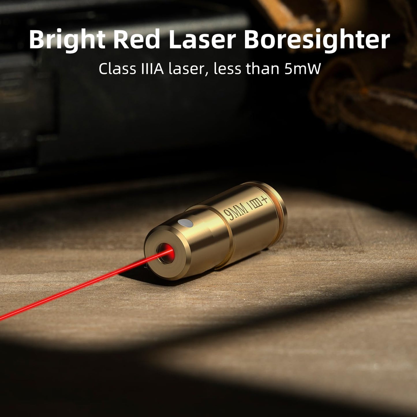 EZshoot 9mm Laser Bore Sighter Red Laser Bore Sight with 3 Sets of Batteries