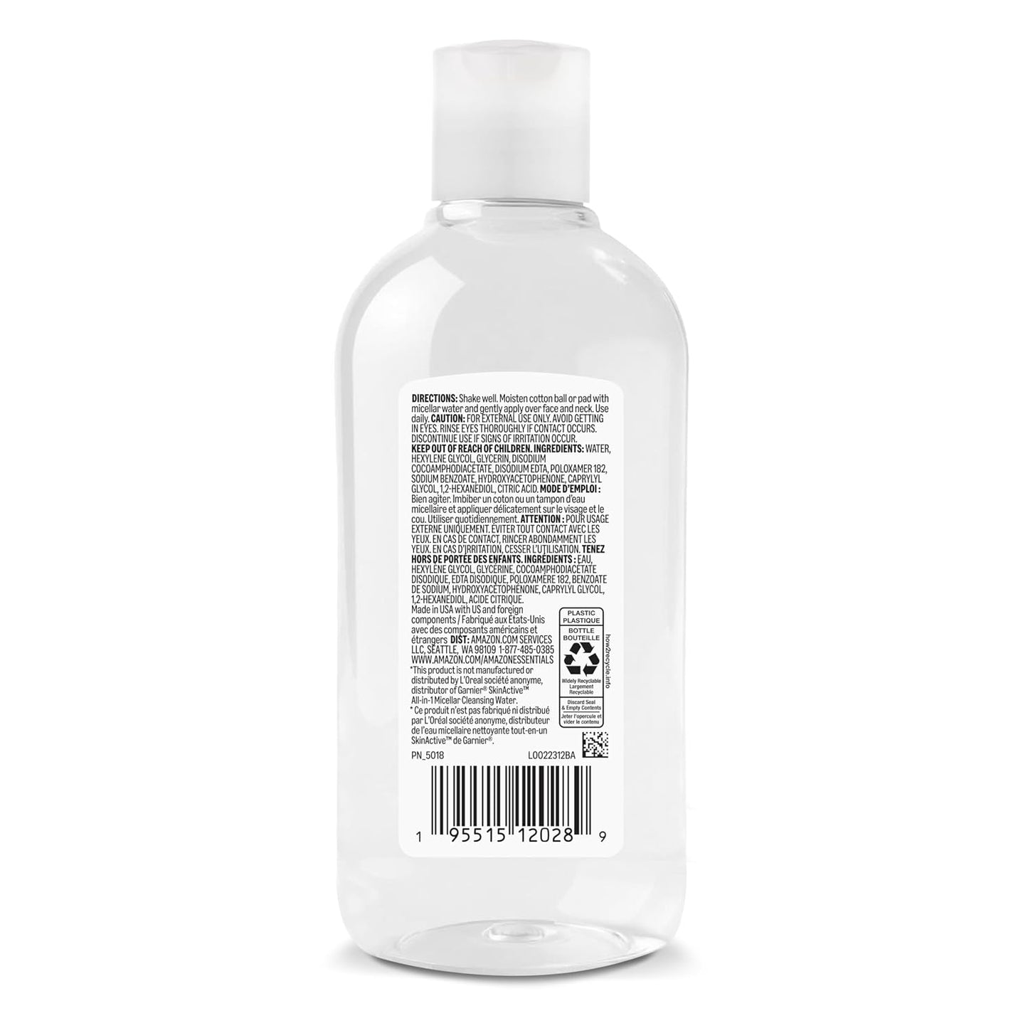 Micellar Water - All-in-One Cleansing Solution | 13.5 Fl Oz - Gentle Pink Formula