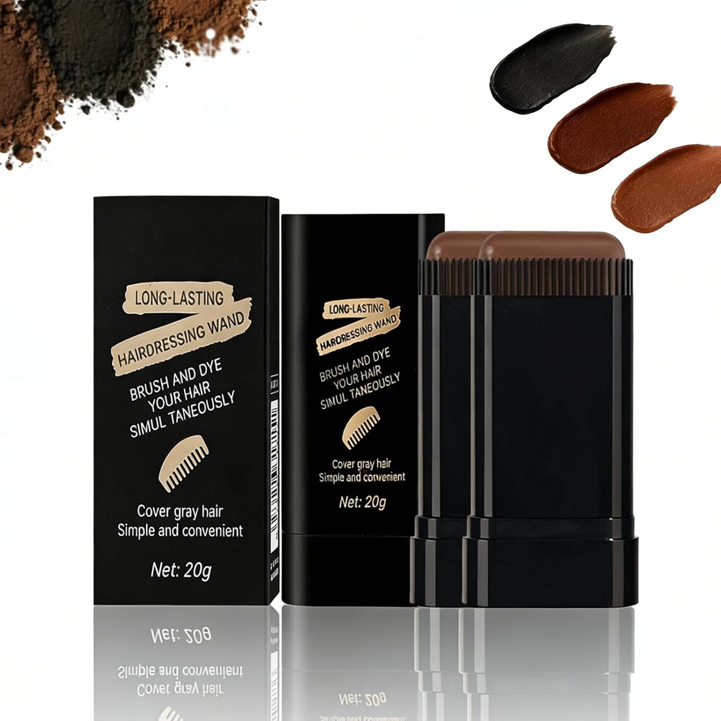 Hair Dye Concealer Stick - Instant Gray Root Coverage, Waterproof Temporary Hair Color Touch-Up - Black