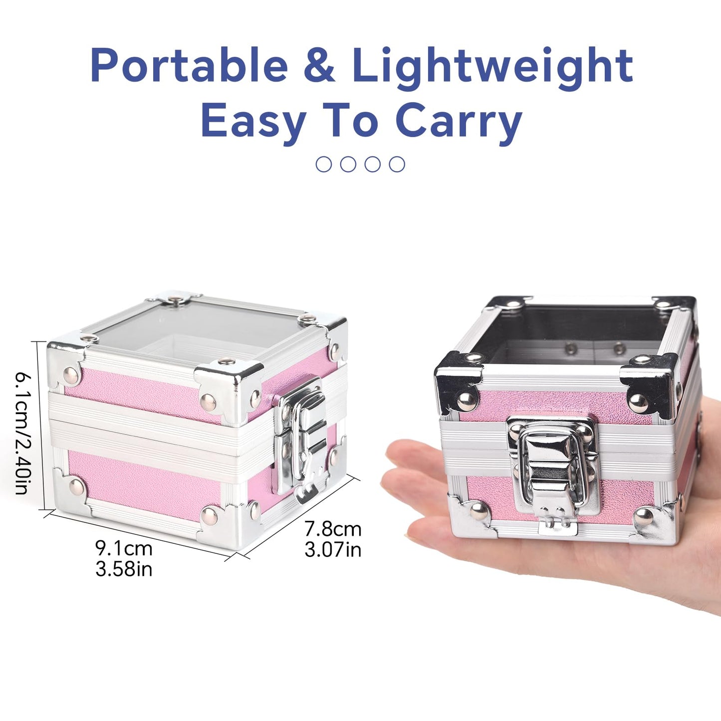 siyuwuro Nail Drill Bits Box Container 25 Hole Professional Nail Sander Storage Box Nail Art Tools Storage Container Nail Art Tools for Drill Bits Display Organizer, Pink