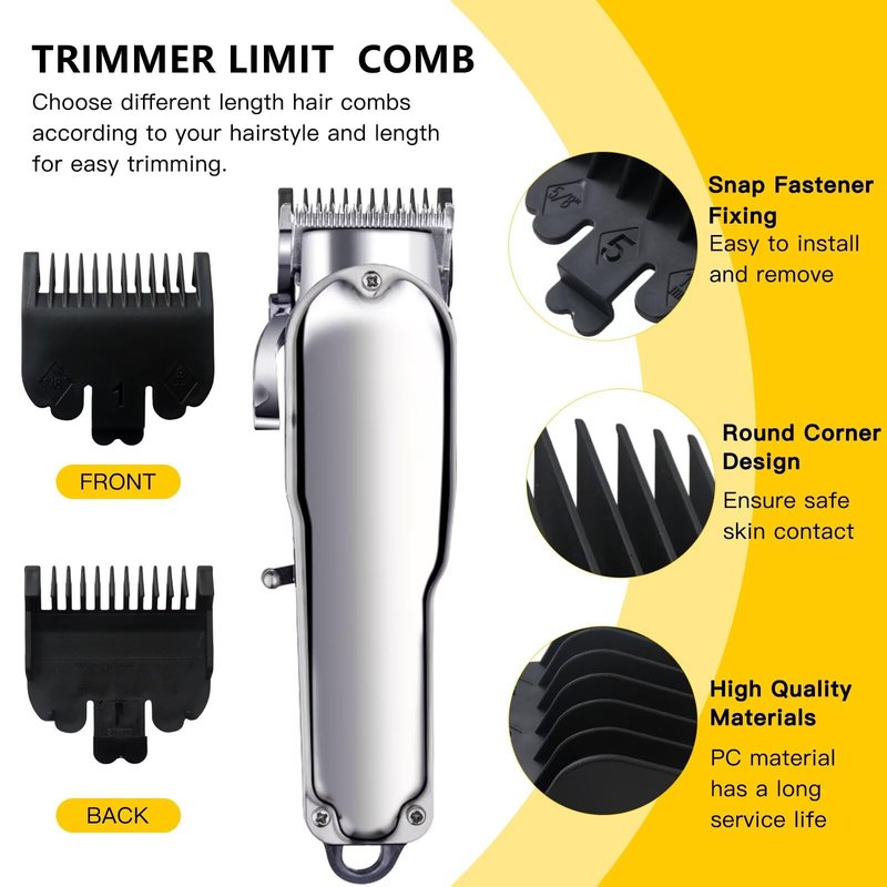 Zafina-UP 10-Piece Hair Clipper Guards Cutting Combs Fit for Limural K11S/Novah HCL-001/Surker K7S/K9C/K9S - Black