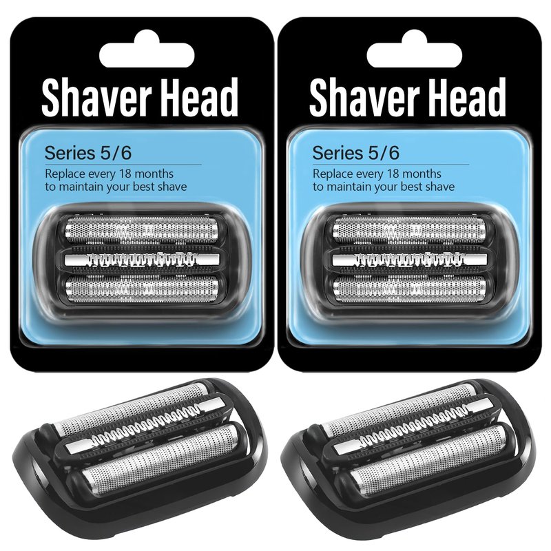 53B Shaver Replacement Head for Braun Electric Shavers - Compatible with Braun Shaving Razor New Generation 5020cs 5018s 5035s 5049cs 5050cs 6020s 6040cs 6075cc 6072cc 6090cc, 2Pack
