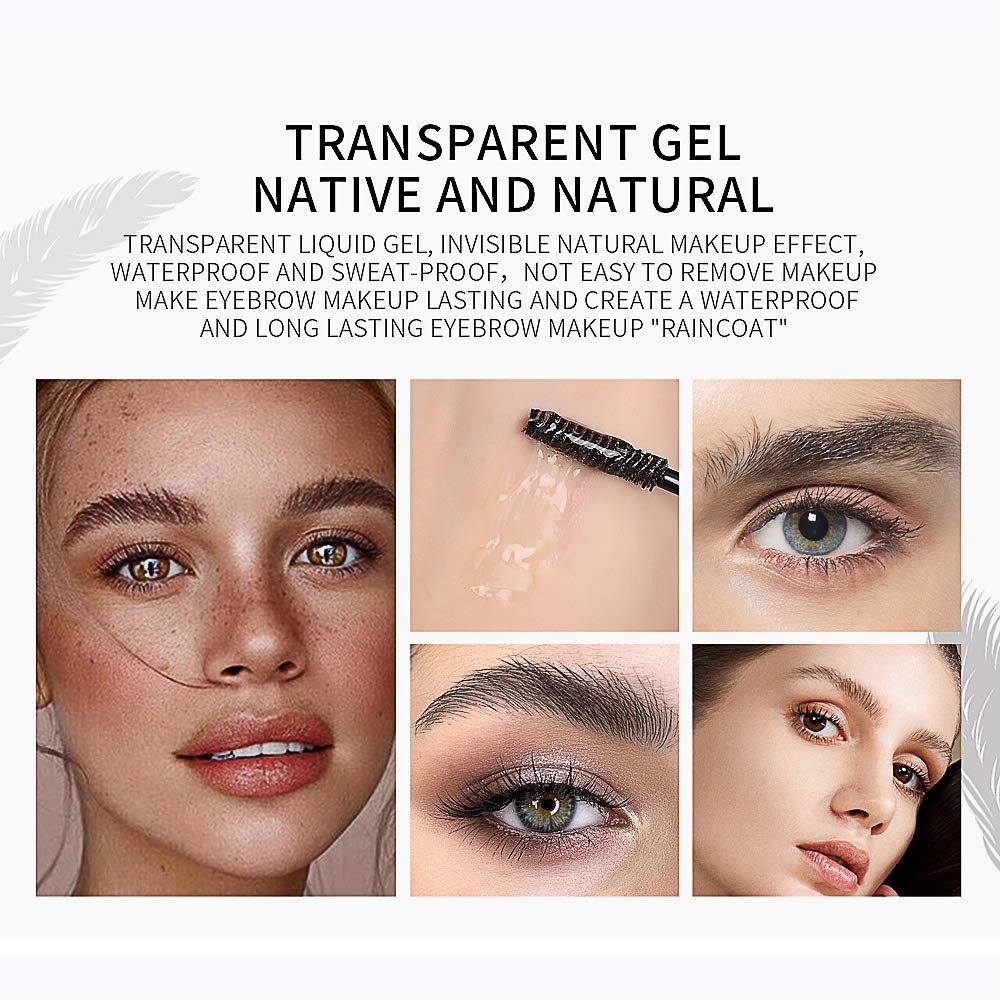 DAGEDA 2Pcs Clear Eyebrow Setting Gel, Waterproof Brow Fix Gel, Non-sticky